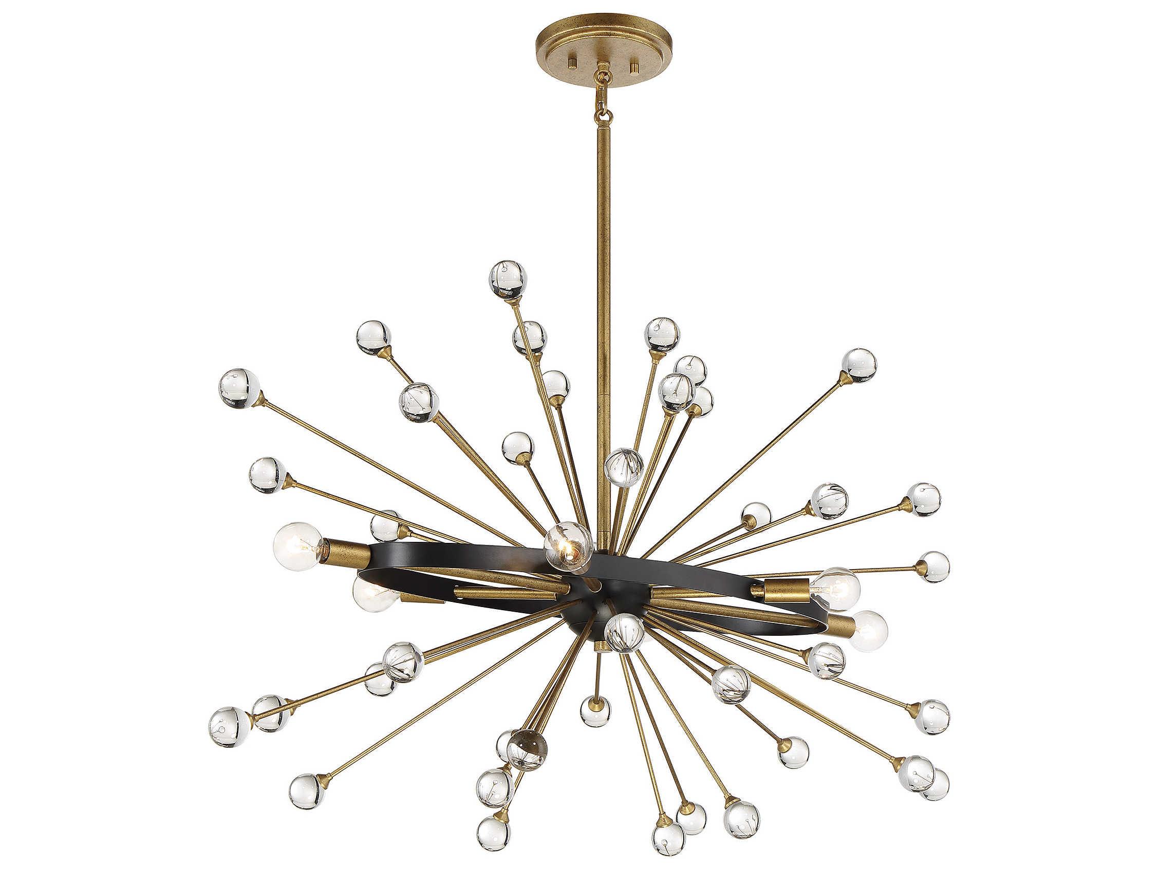 Savoy House Ariel 6-Light Como Black Gold Crystal Sputnik Pendant