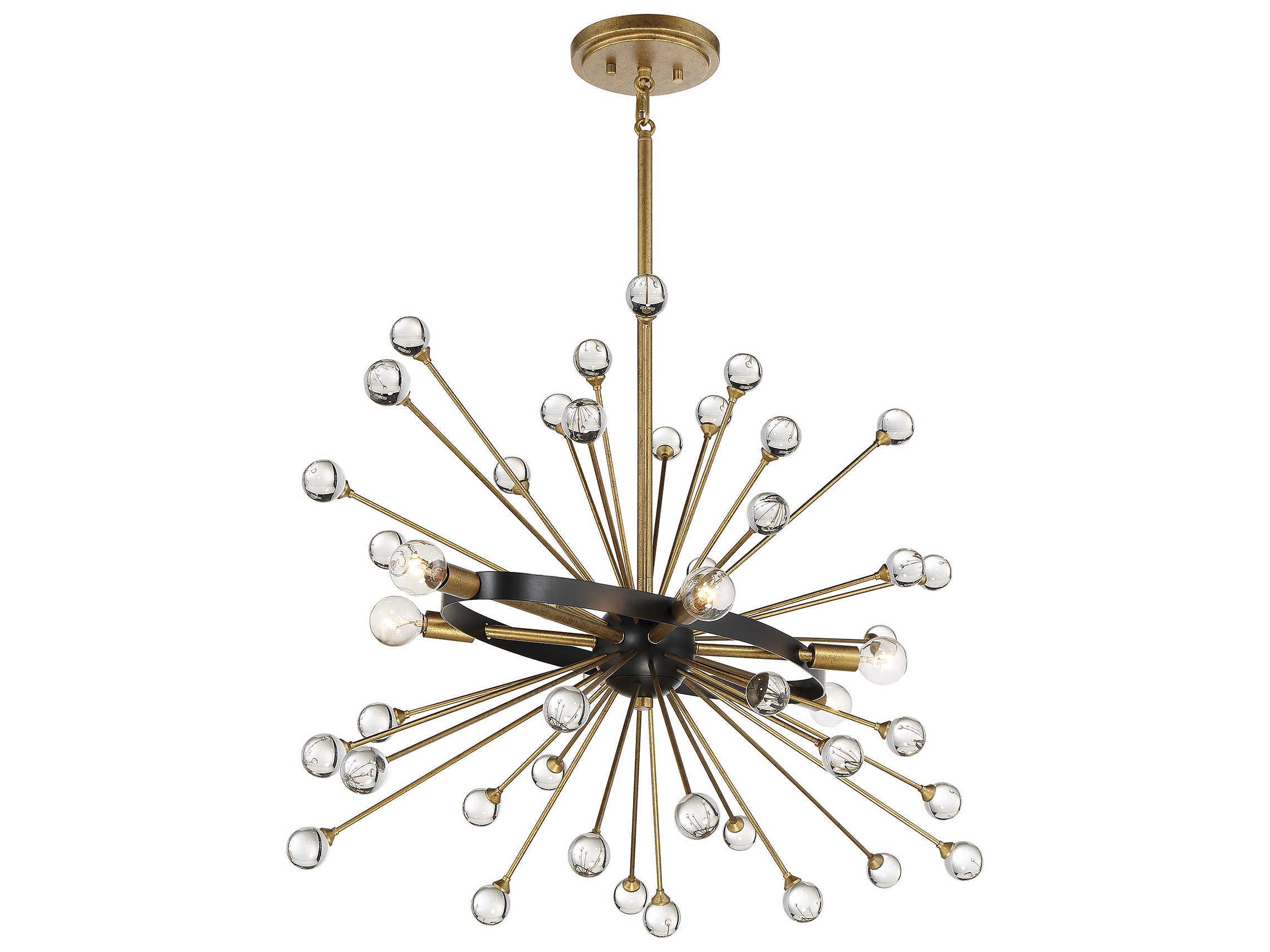 Savoy House Ariel 6-Light Como Black Gold Crystal Sputnik Pendant