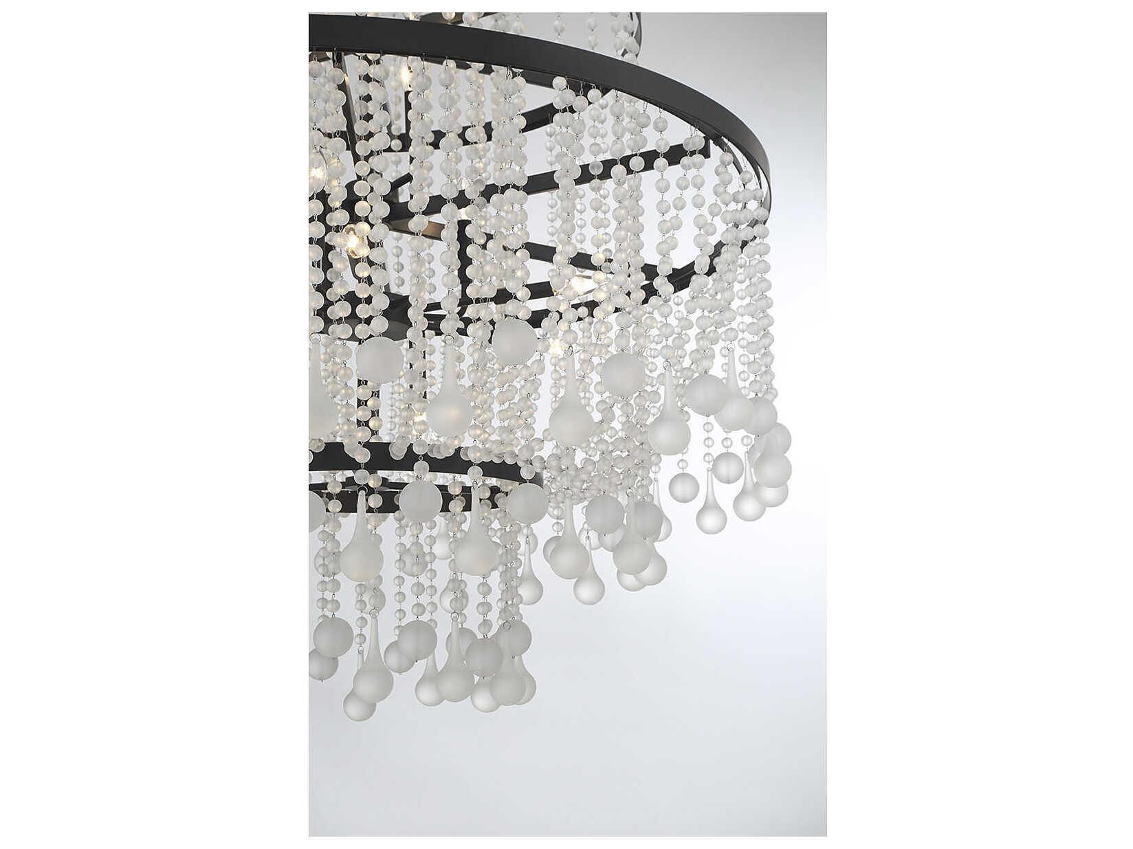 Savoy House Luna 15-Light Matte Black Crystal Tiered Chandelier