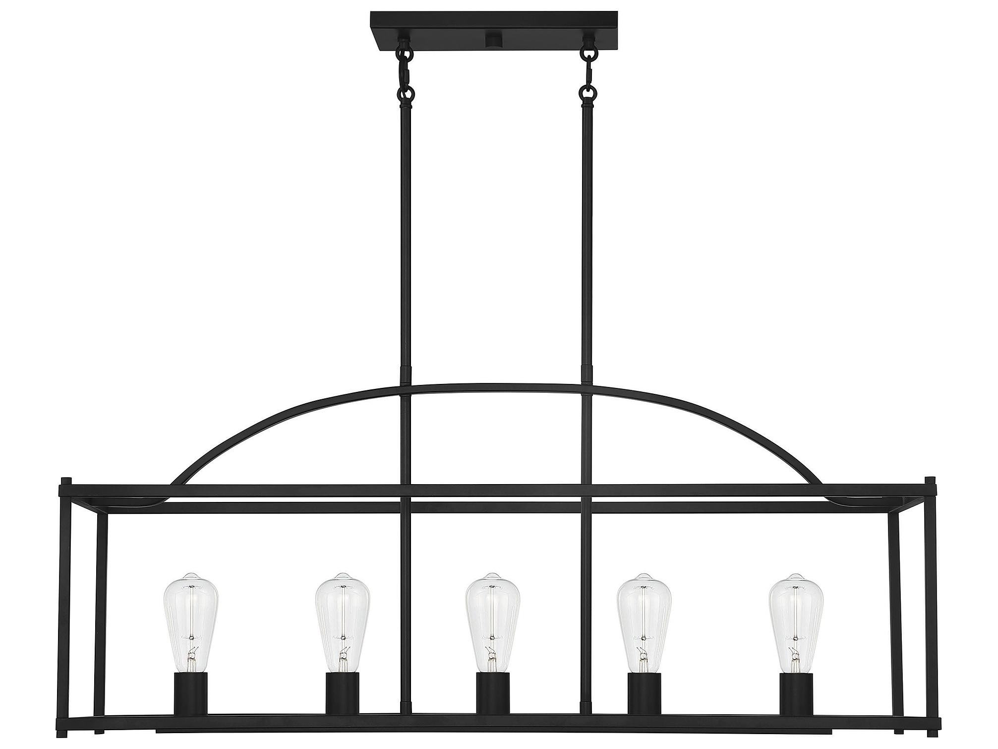 Savoy House Palladian 5-Light Matte Black Island Pendant