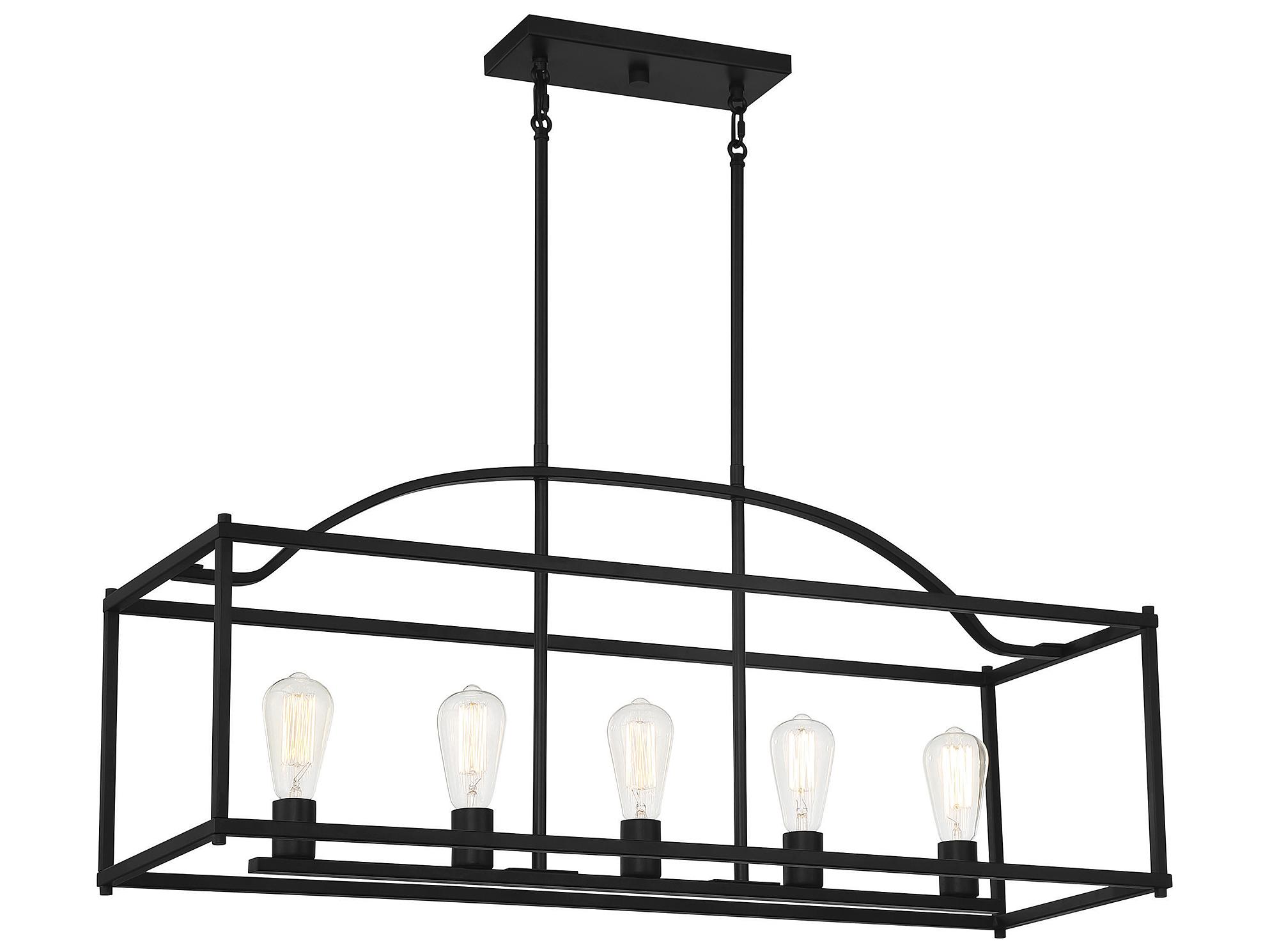 Savoy House Palladian 5-Light Matte Black Island Pendant