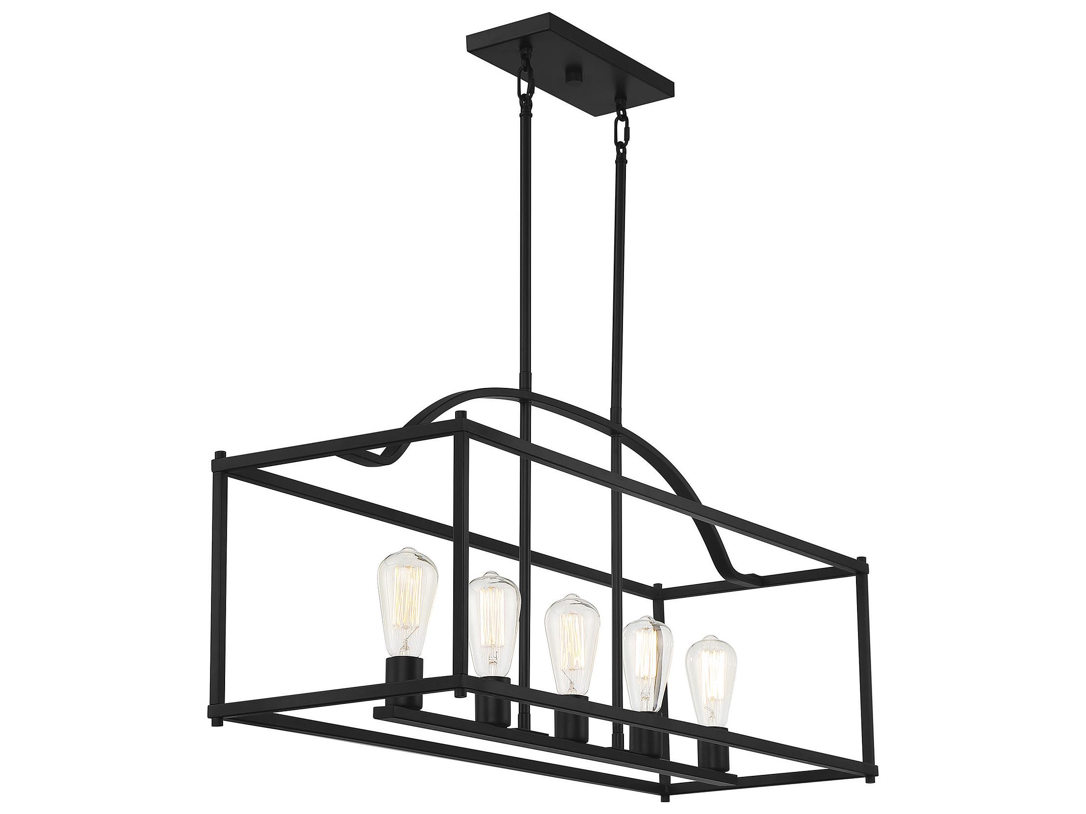 Savoy House Palladian 5-Light Matte Black Island Pendant