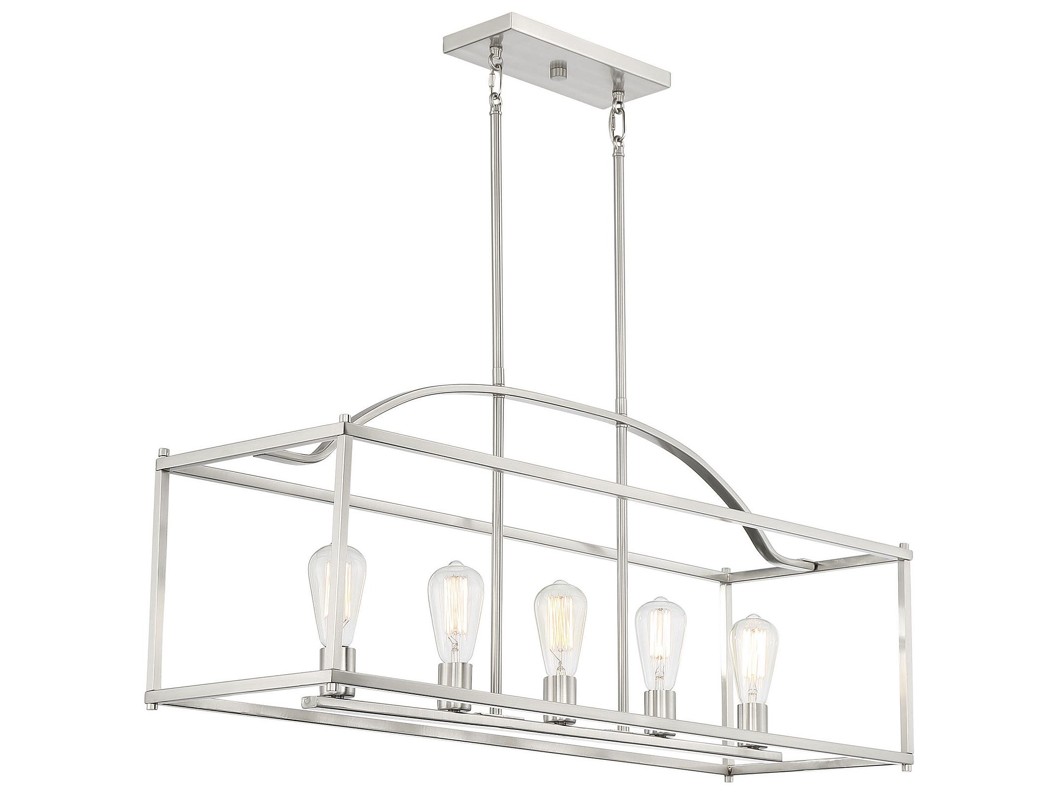 Savoy House Palladian 5-Light Satin Nickel Island Pendant