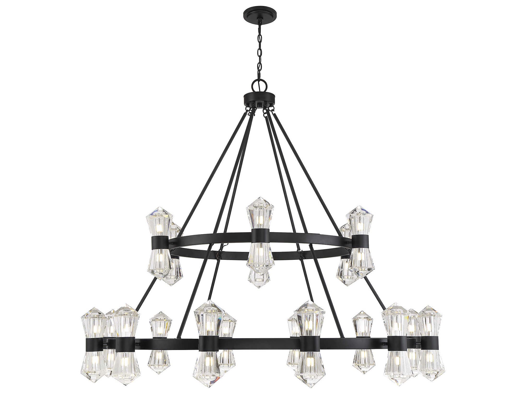 Savoy House Dryden 36-Light Matte Black Crystal LED Tiered Chandelier