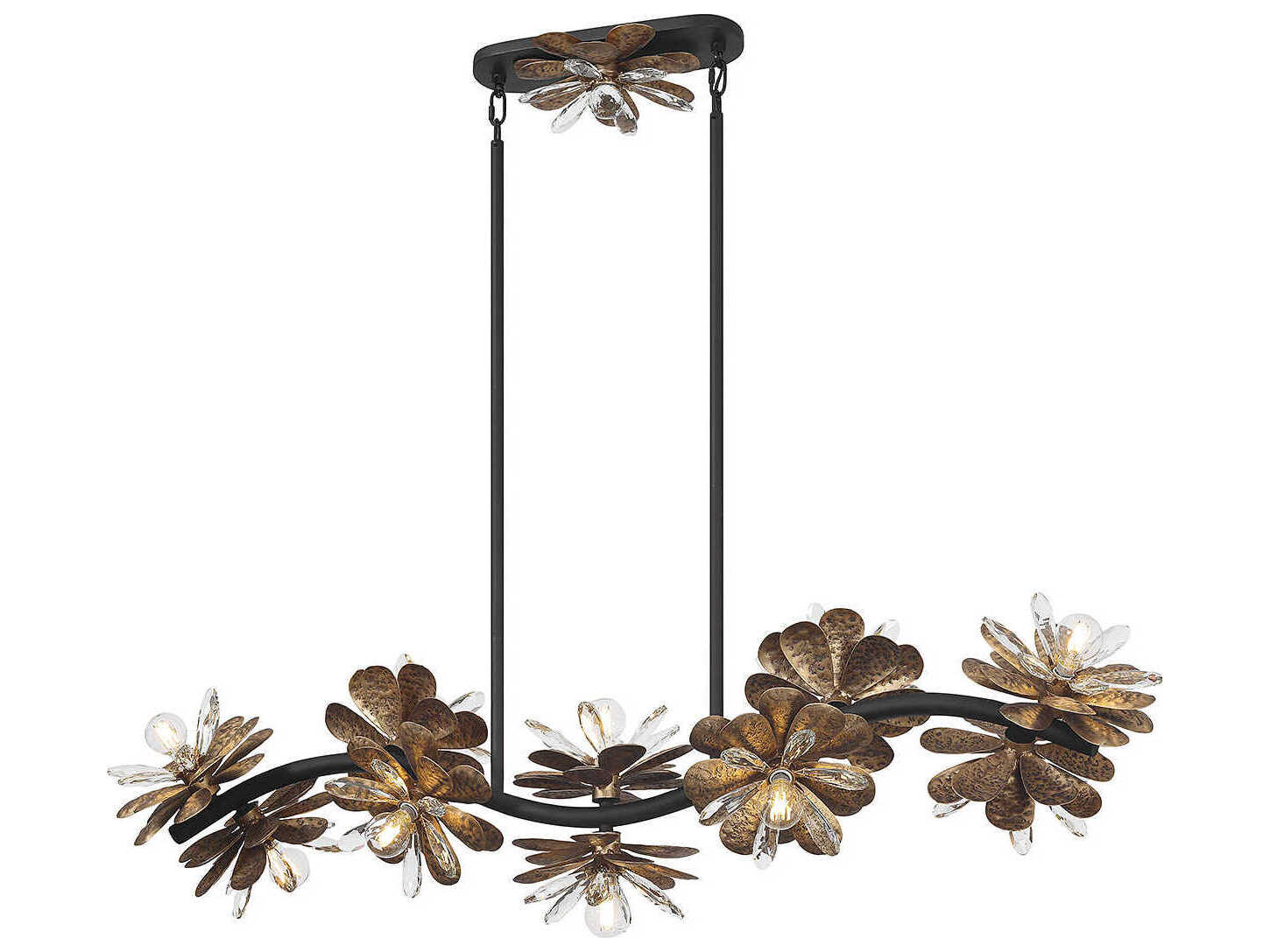 Savoy House Giselle 10-Light Delphine Bronze Crystal Linear Island Pendant