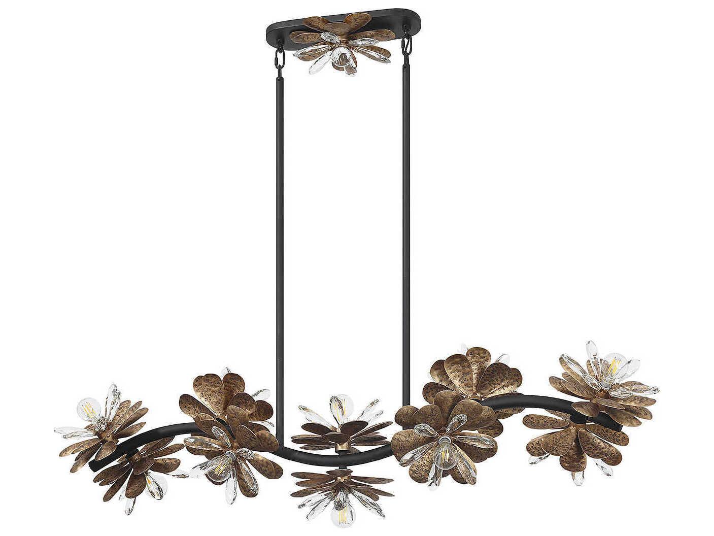 Savoy House Giselle 10-Light Delphine Bronze Crystal Linear Island Pendant