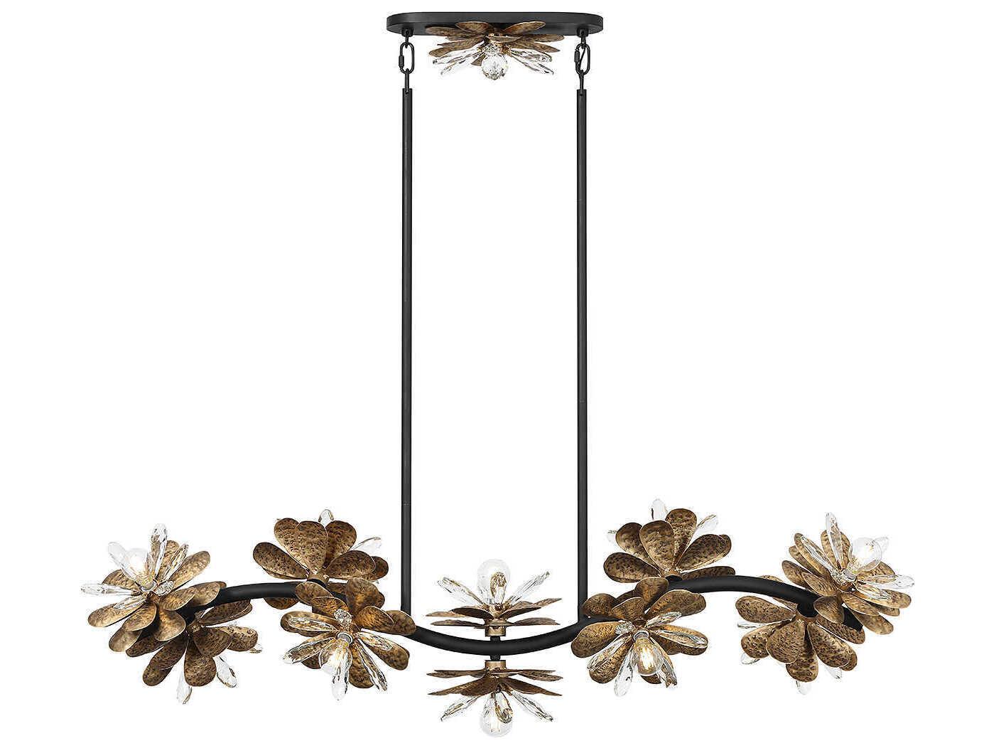 Savoy House Giselle 10-Light Delphine Bronze Crystal Linear Island Pendant