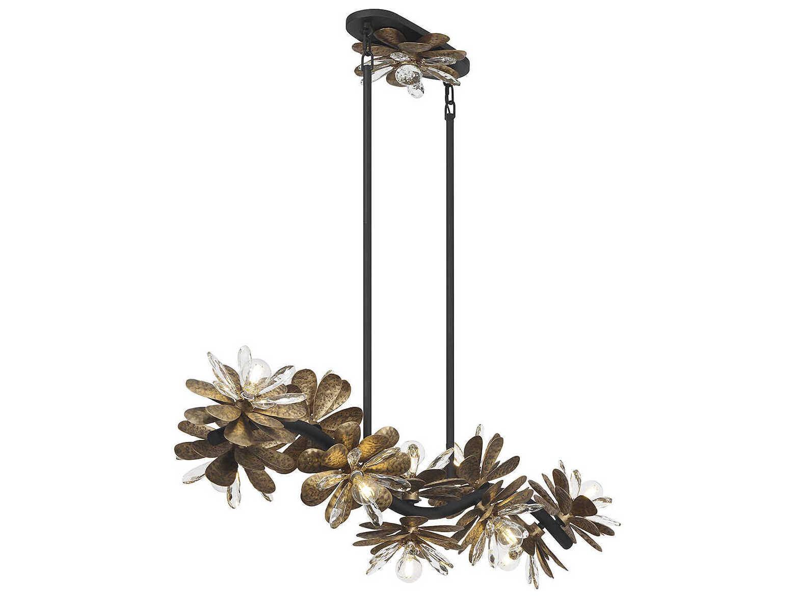 Savoy House Giselle 10-Light Delphine Bronze Crystal Linear Island Pendant