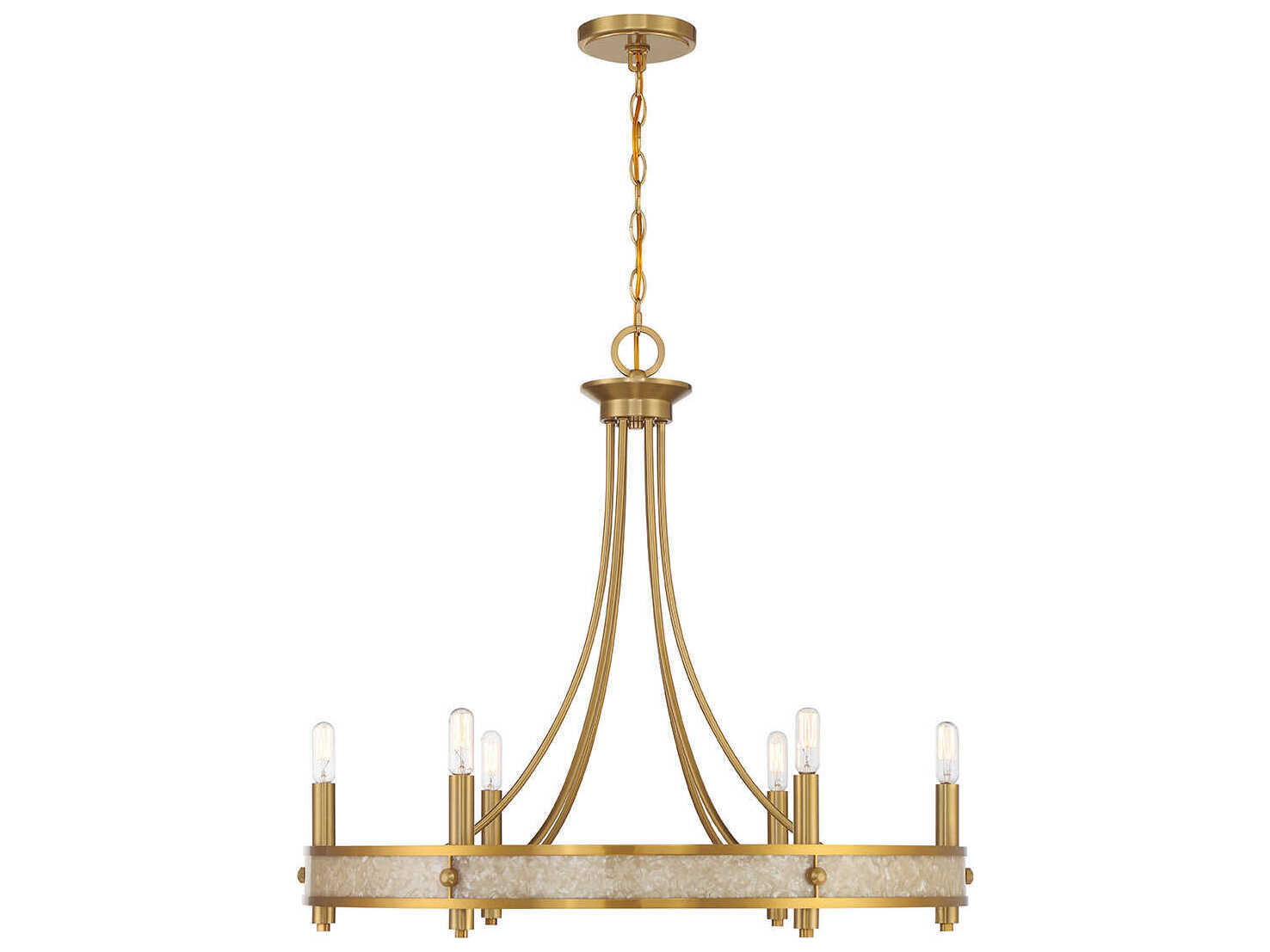 Savoy House Camden 6-Light Warm Brass Chandelier