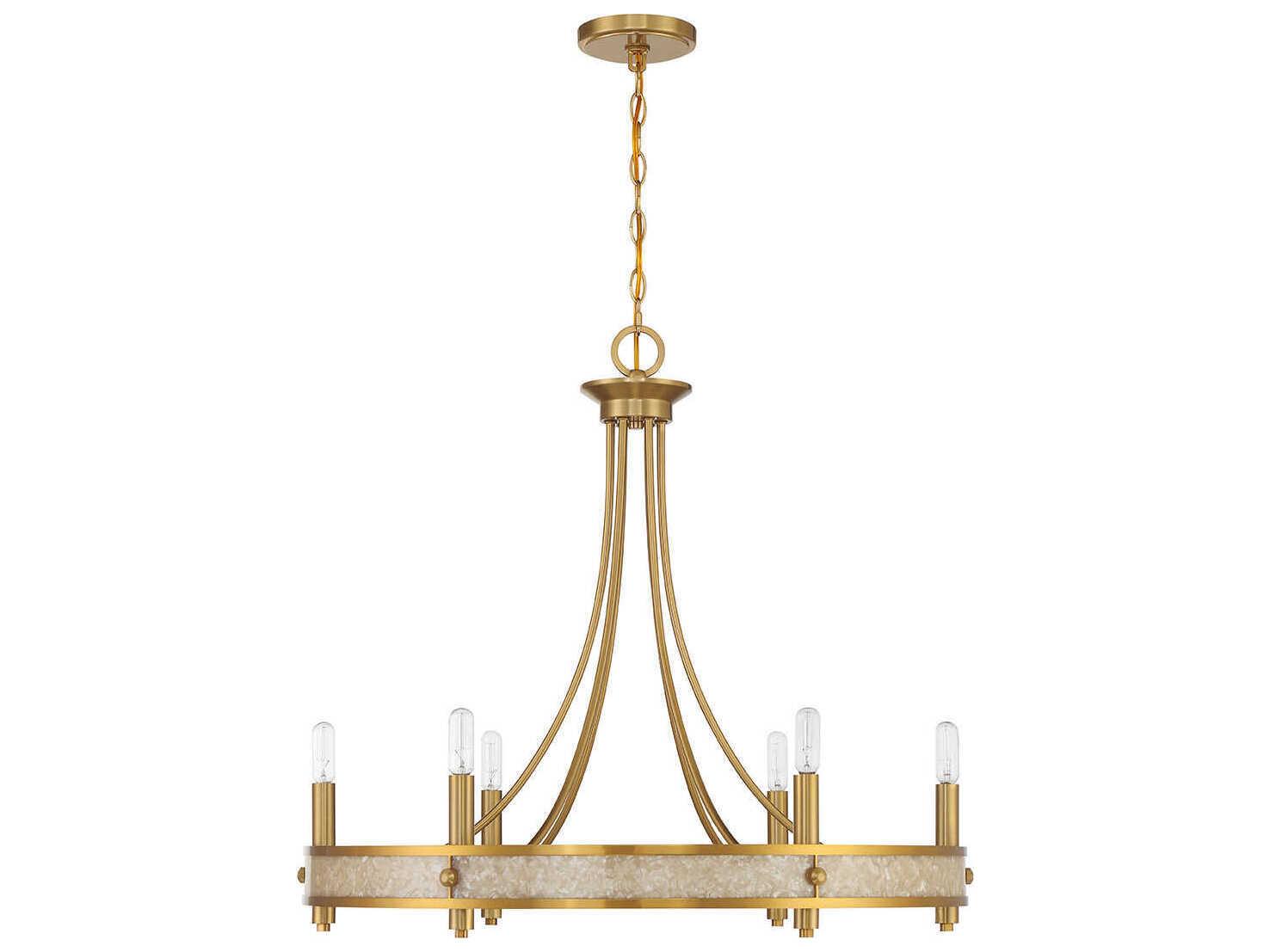 Savoy House Camden 6-Light Warm Brass Chandelier