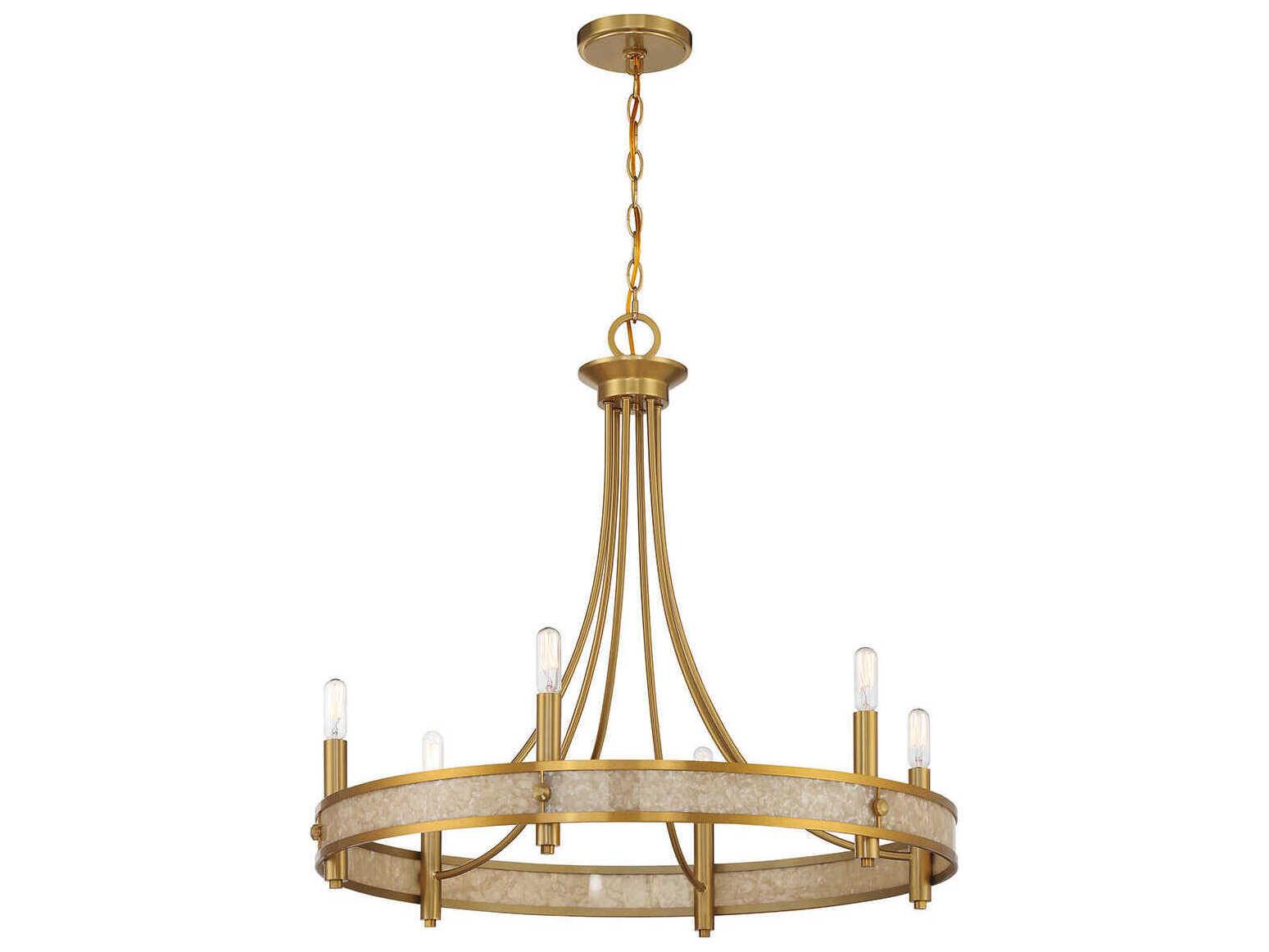 Savoy House Camden 6-Light Warm Brass Chandelier