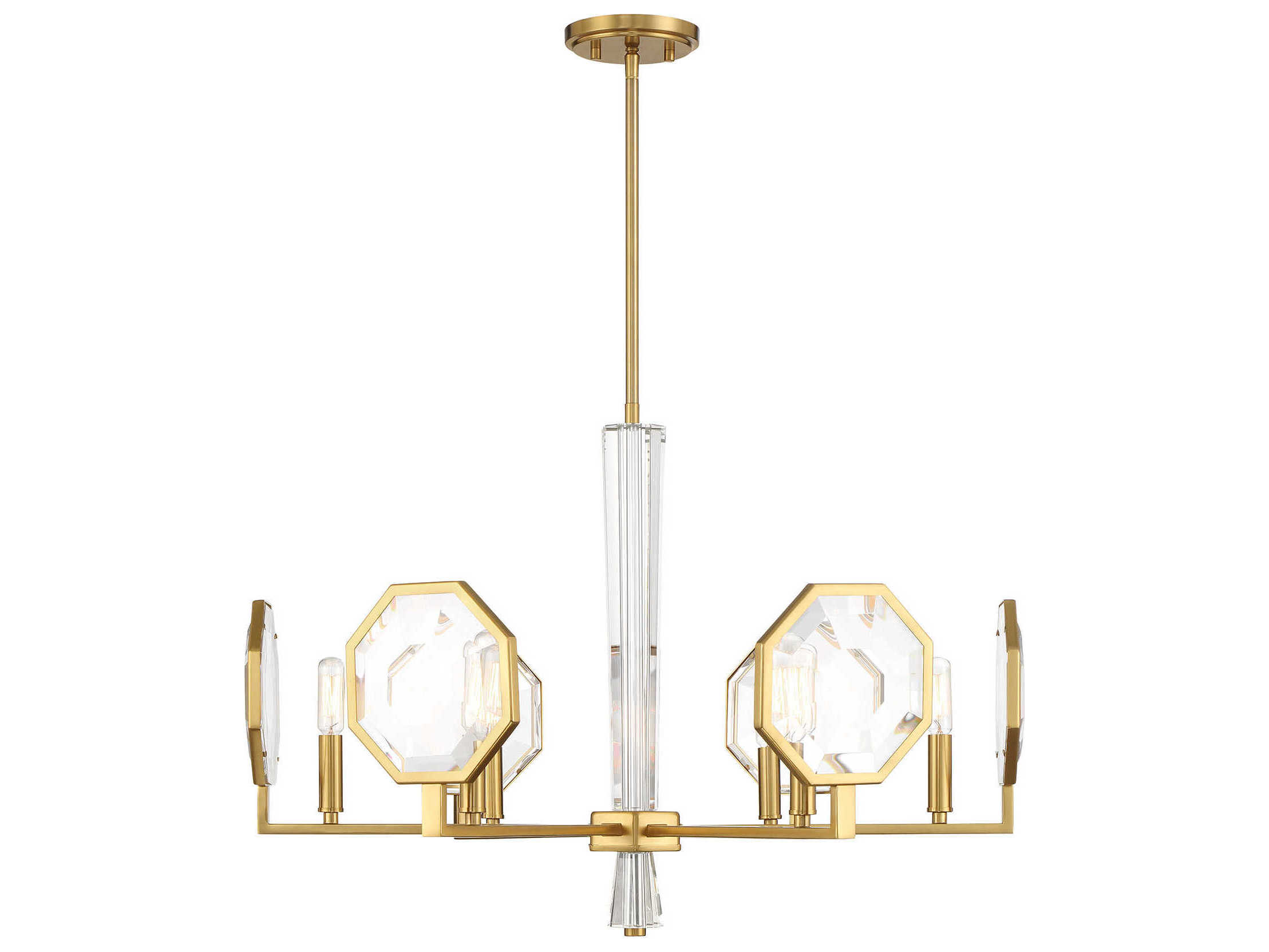 Savoy House Leighton 6-Light Warm Brass Chandelier
