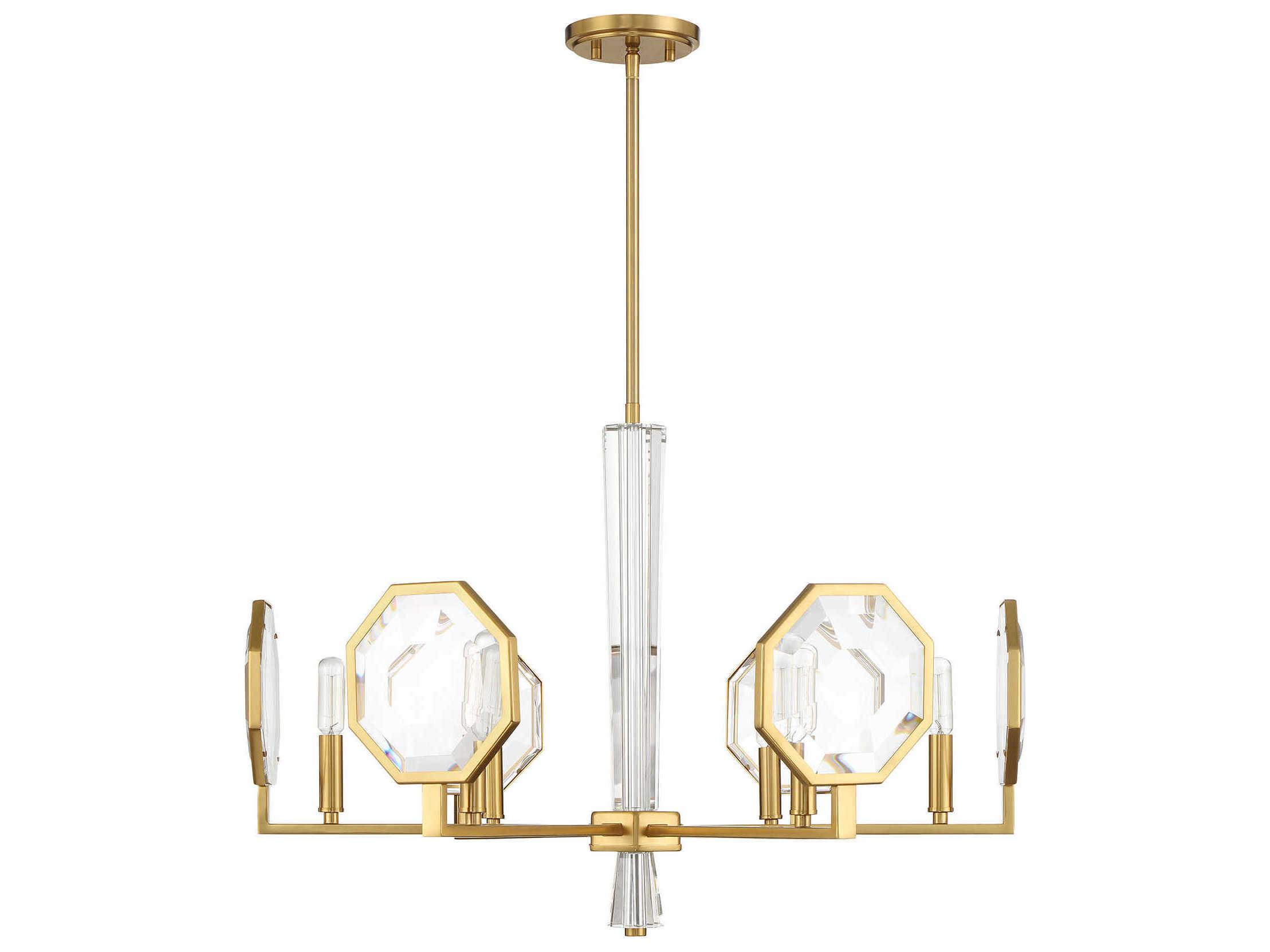 Savoy House Leighton 6-Light Warm Brass Chandelier