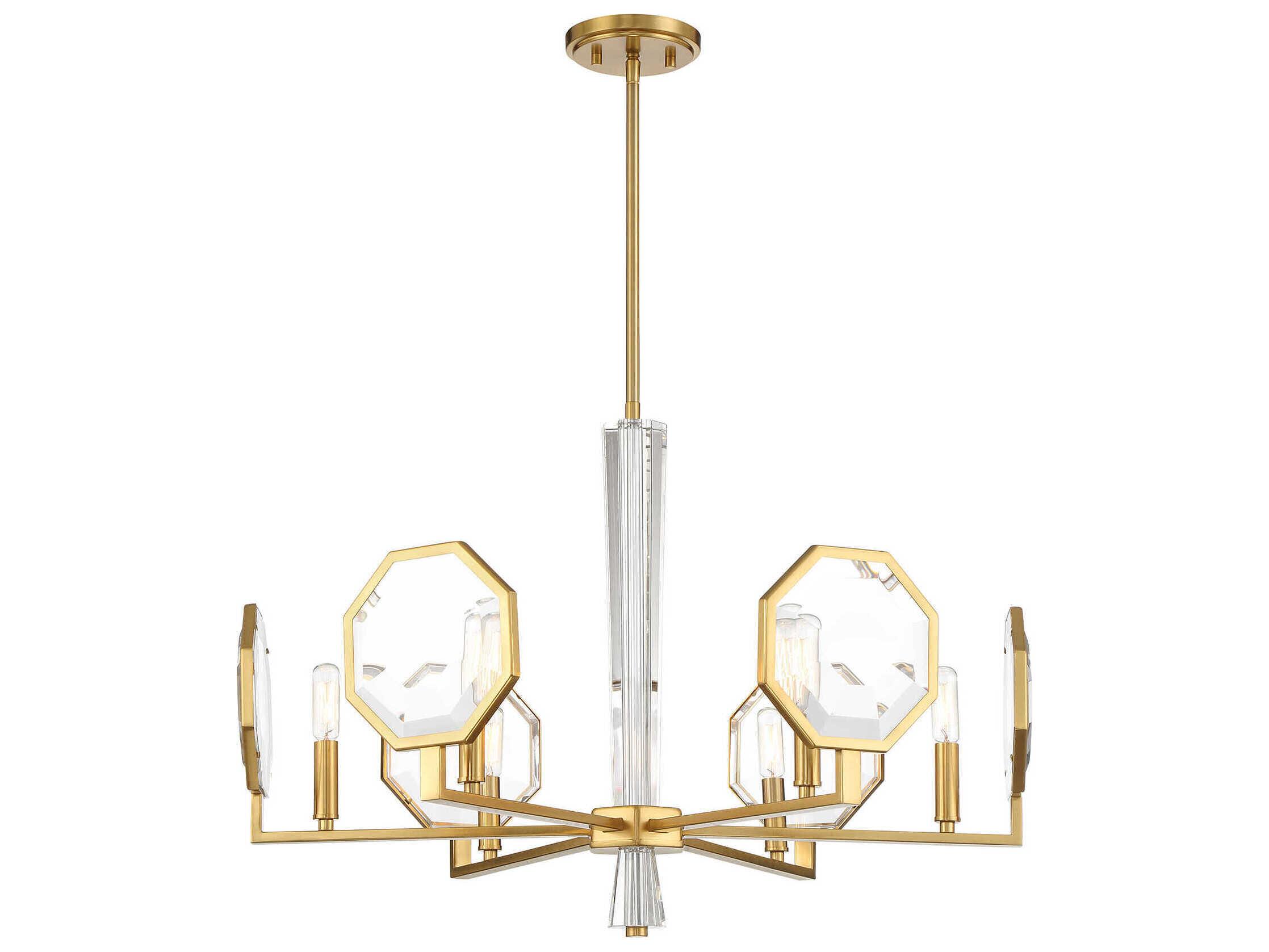 Savoy House Leighton 6-Light Warm Brass Chandelier