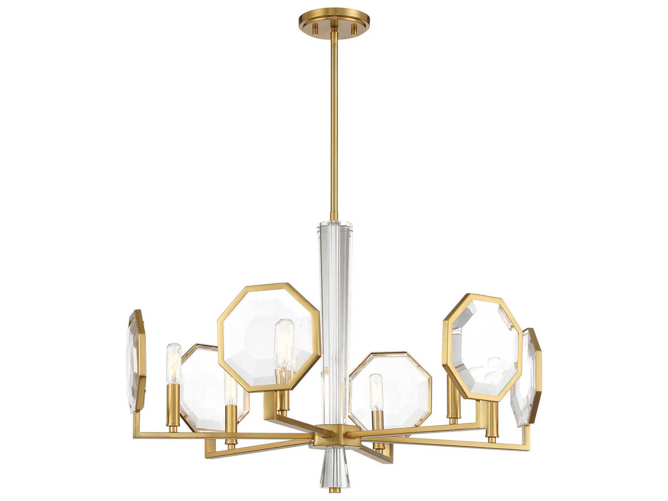 Savoy House Leighton 6-Light Warm Brass Chandelier