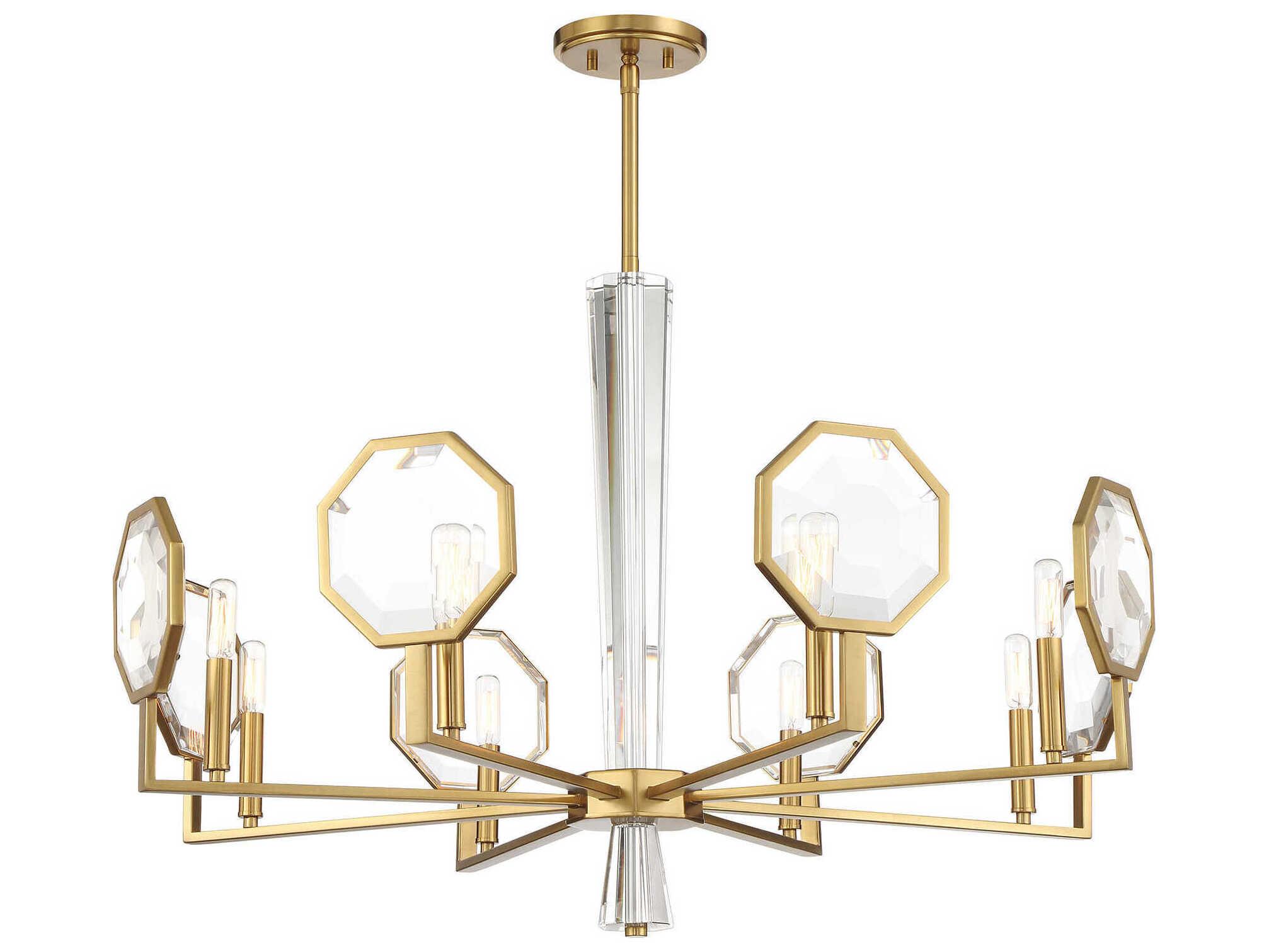 Savoy House Leighton 8-Light Warm Brass Chandelier