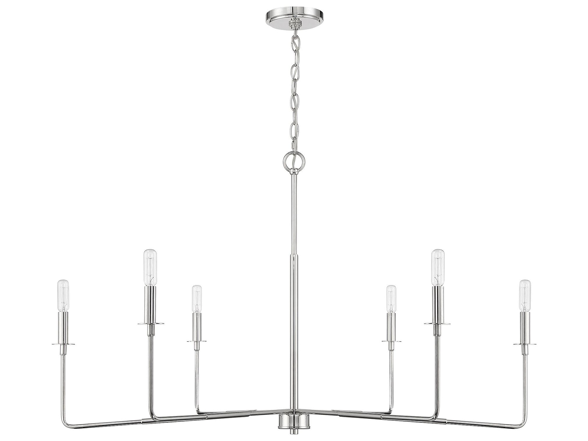 Savoy House Salerno 6-Light Polished Nickel Candelabra Chandelier