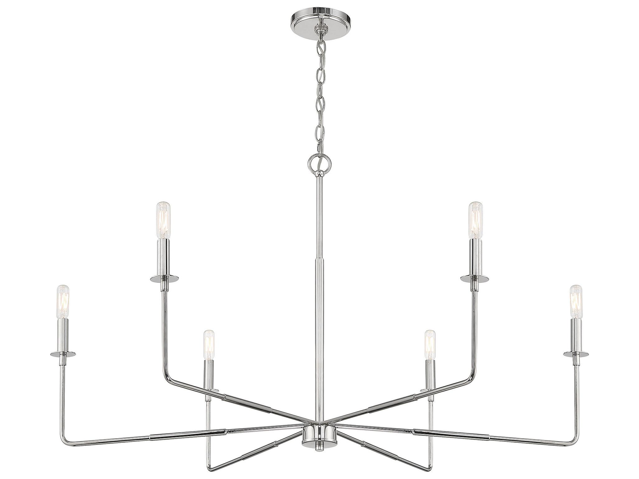 Savoy House Salerno 6-Light Polished Nickel Candelabra Chandelier