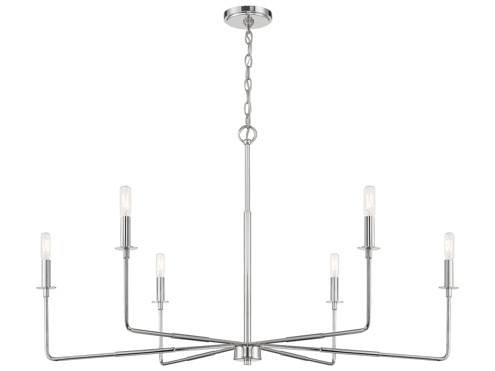 Savoy House Salerno 6-Light Polished Nickel Candelabra Chandelier