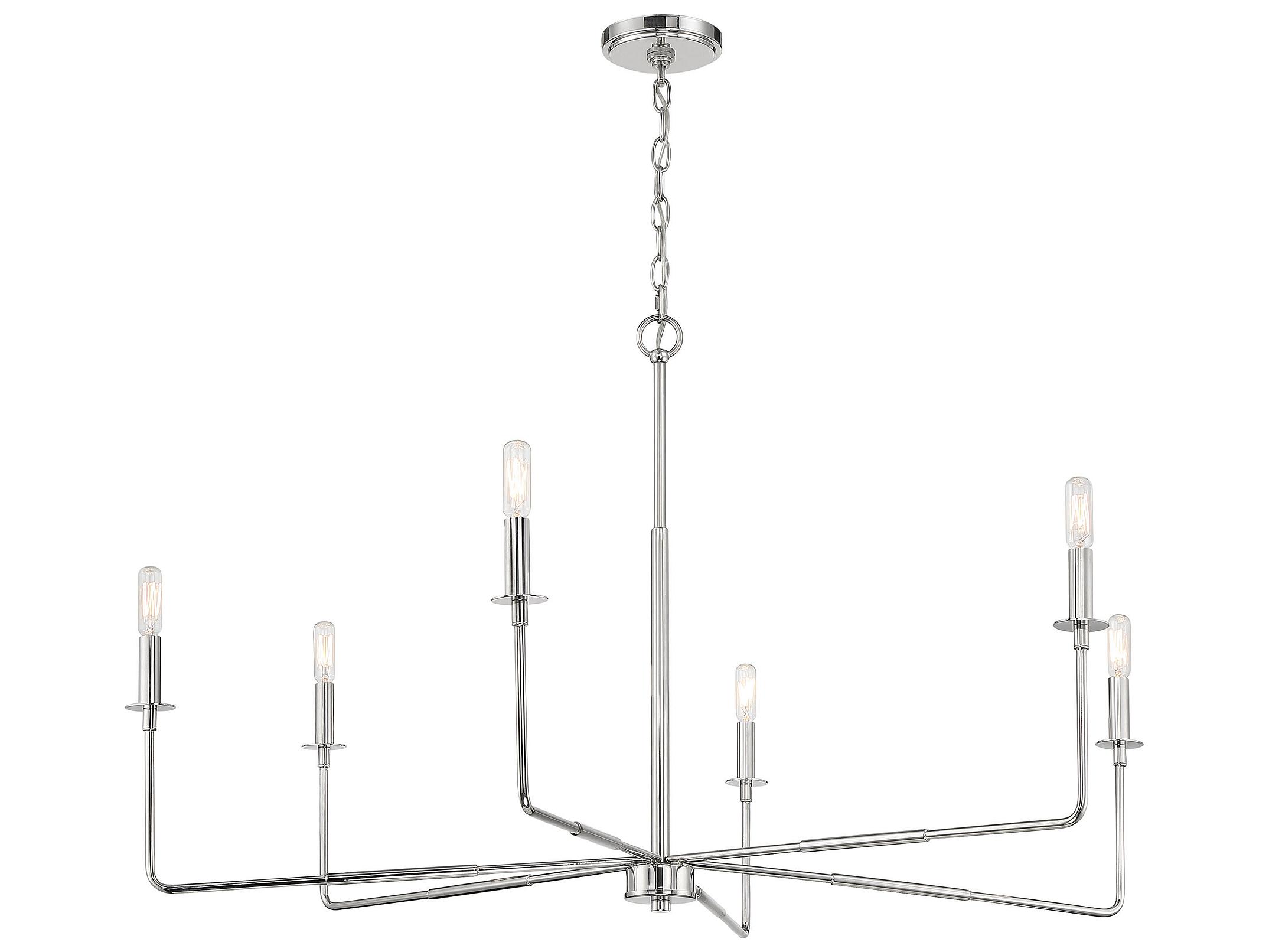 Savoy House Salerno 6-Light Polished Nickel Candelabra Chandelier