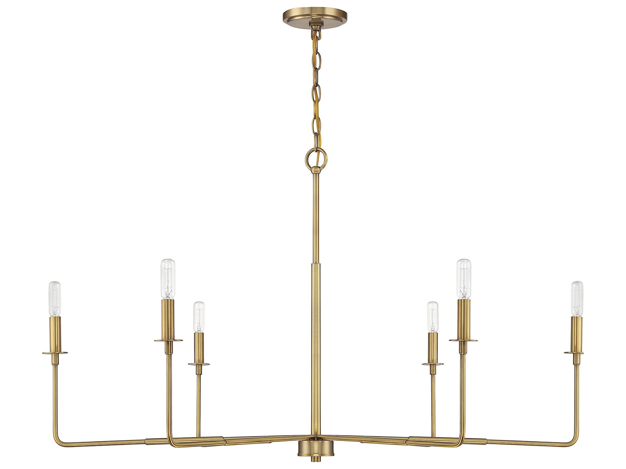 Savoy House Salerno 6-Light Warm Brass Chandelier