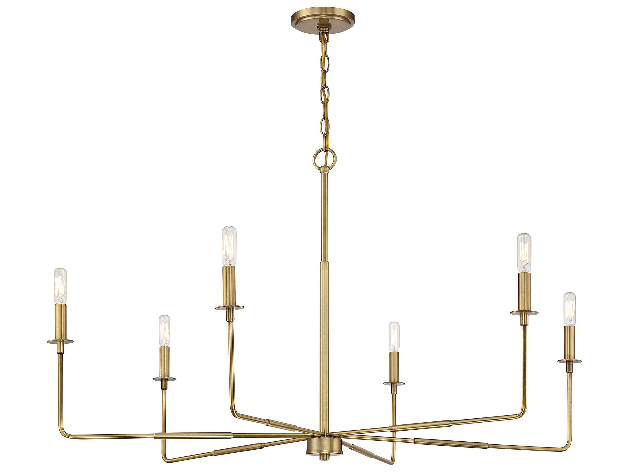 Savoy House Salerno 6-Light Warm Brass Chandelier