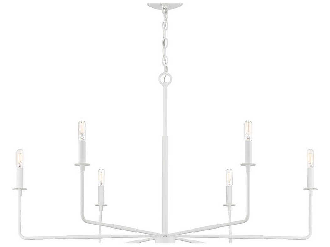 Savoy House Salerno 6-Light Bisque White Candelabra Chandelier
