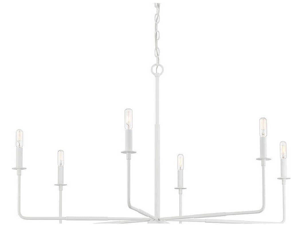 Savoy House Salerno 6-Light Bisque White Candelabra Chandelier