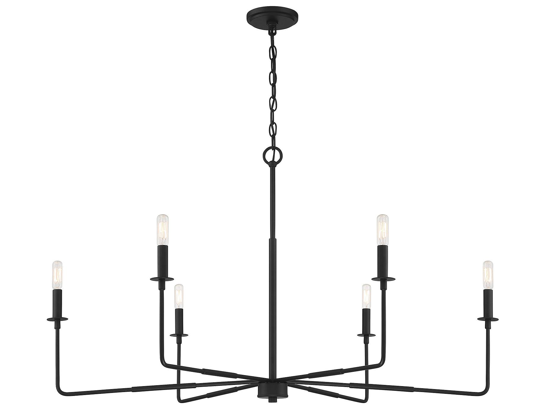 Savoy House Salerno 6-Light Matte Black Chandelier