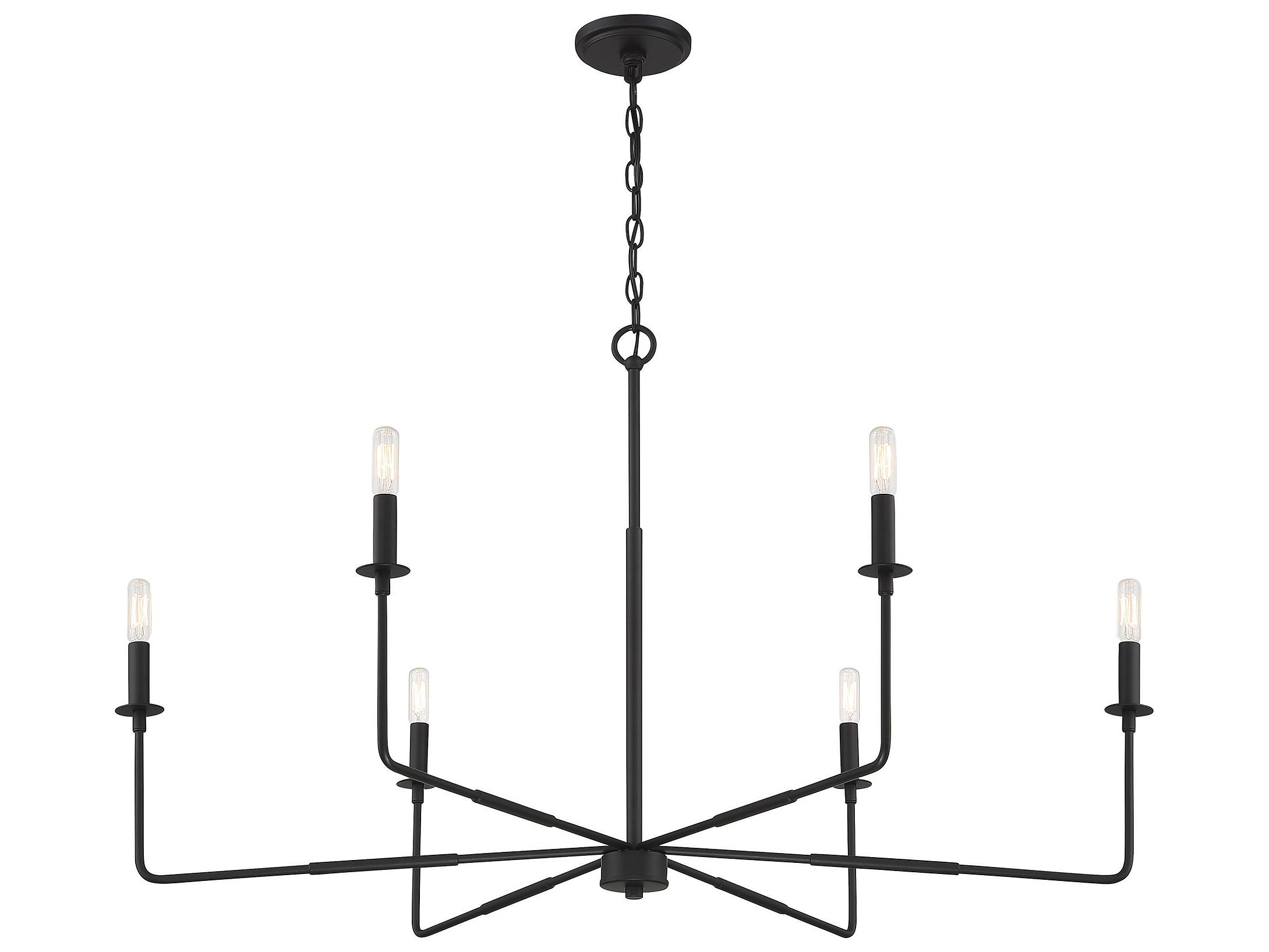 Savoy House Salerno 6-Light Matte Black Chandelier