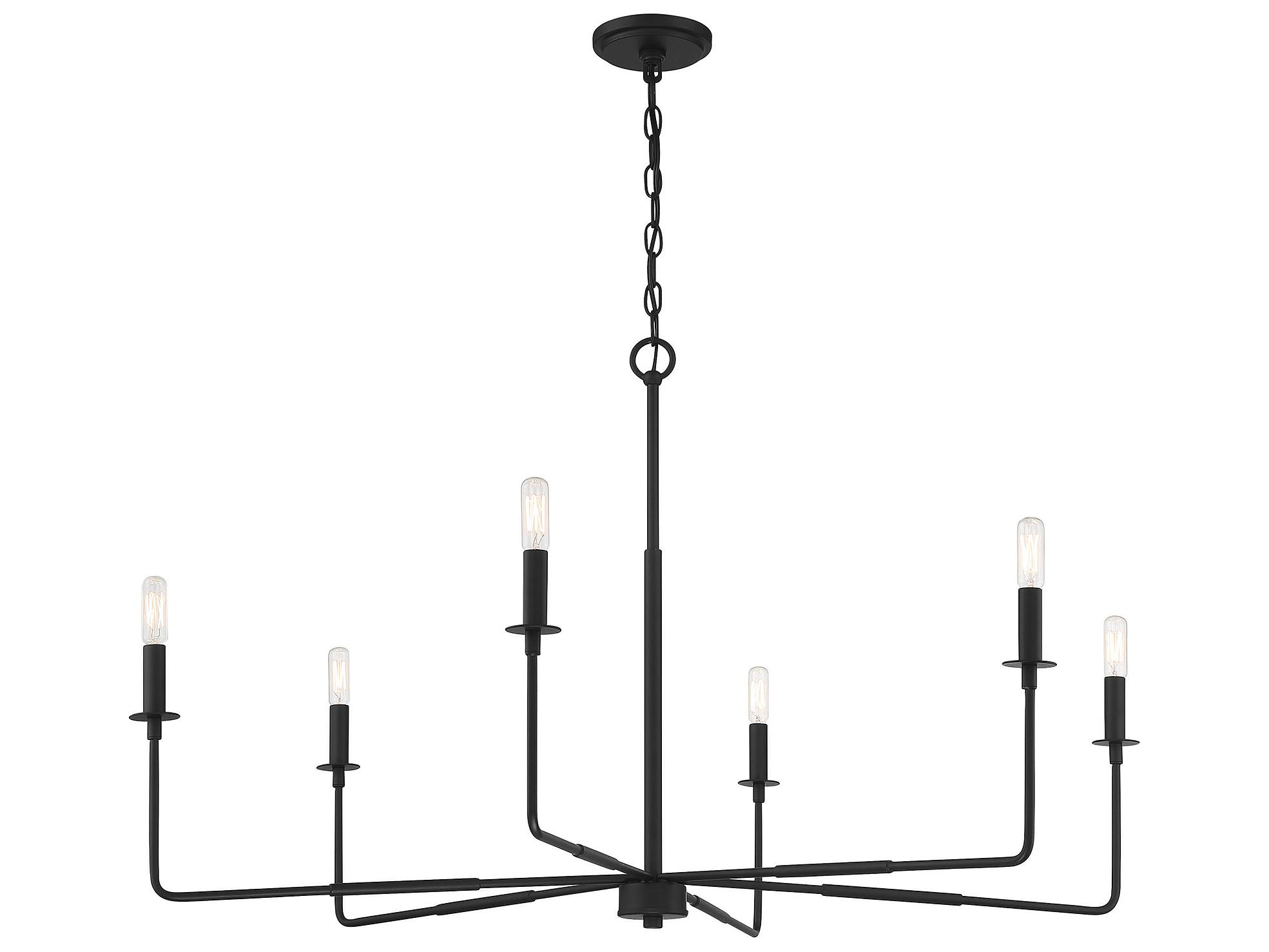 Savoy House Salerno 6-Light Matte Black Chandelier