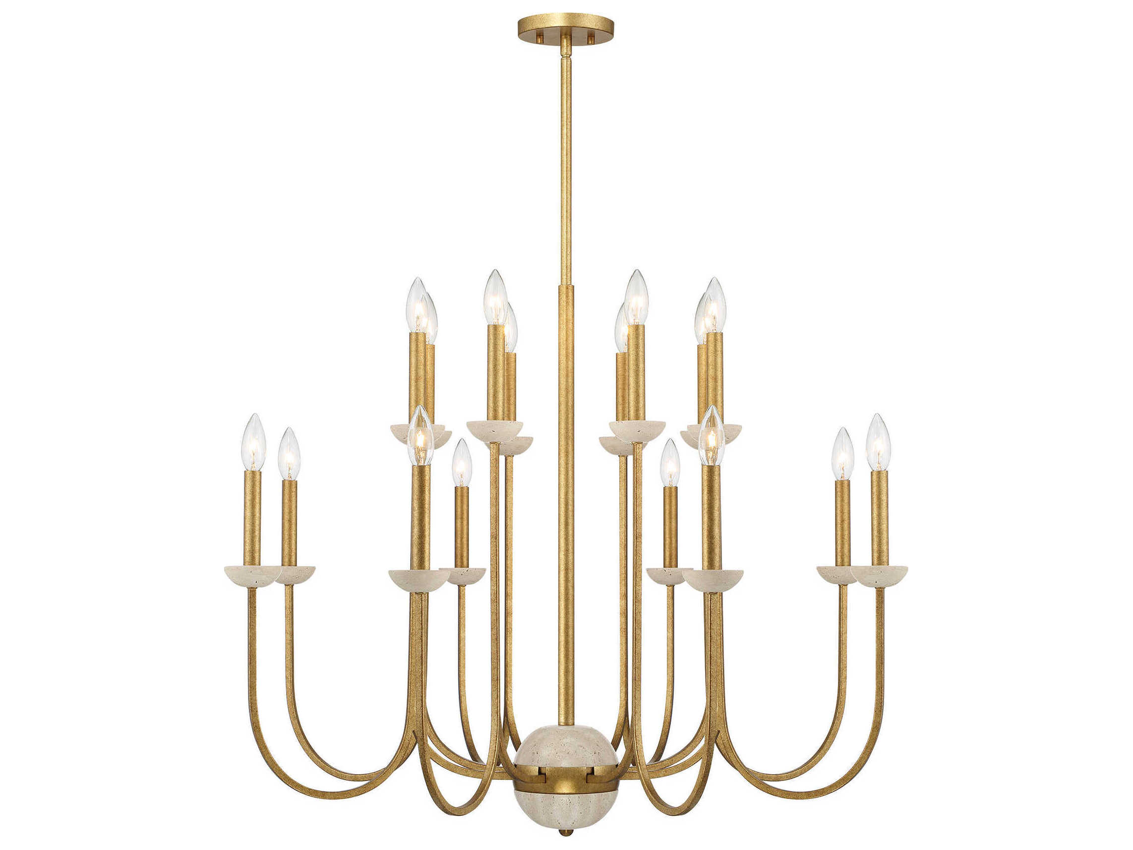 Savoy House Oakhurst 16-Light Antique Gold Candelabra Chandelier