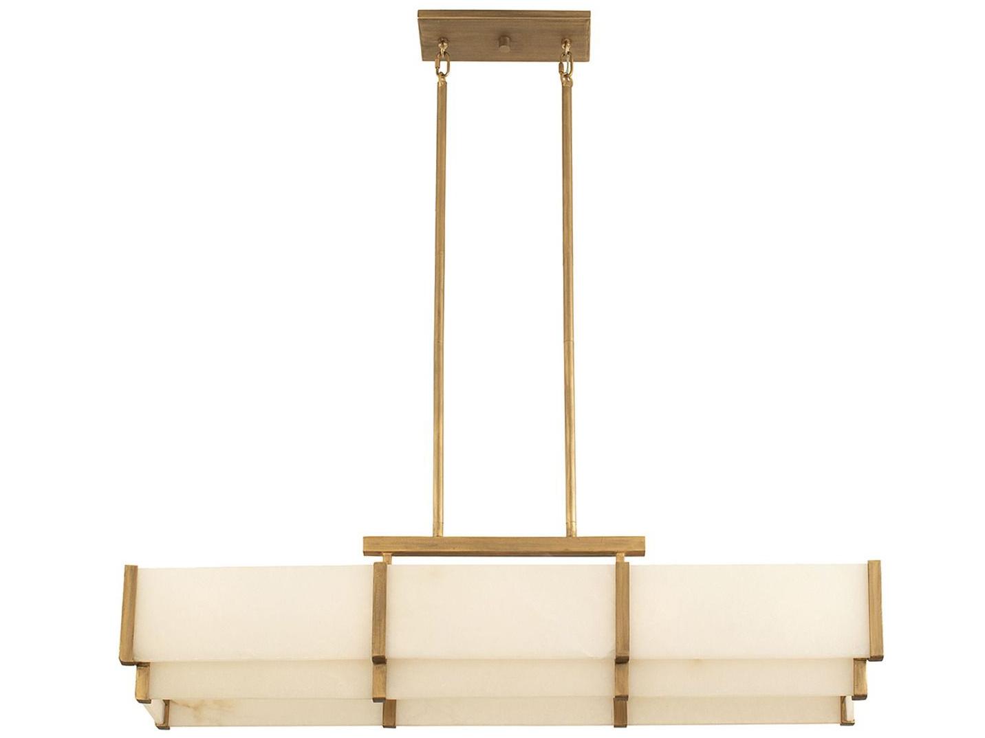 Savoy House Orleans 5-Light Distressed Gold Glass Linear Island Pendant