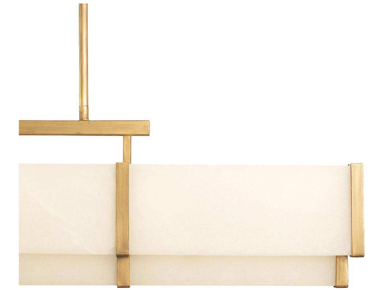 Savoy House Orleans 5-Light Distressed Gold Glass Linear Island Pendant