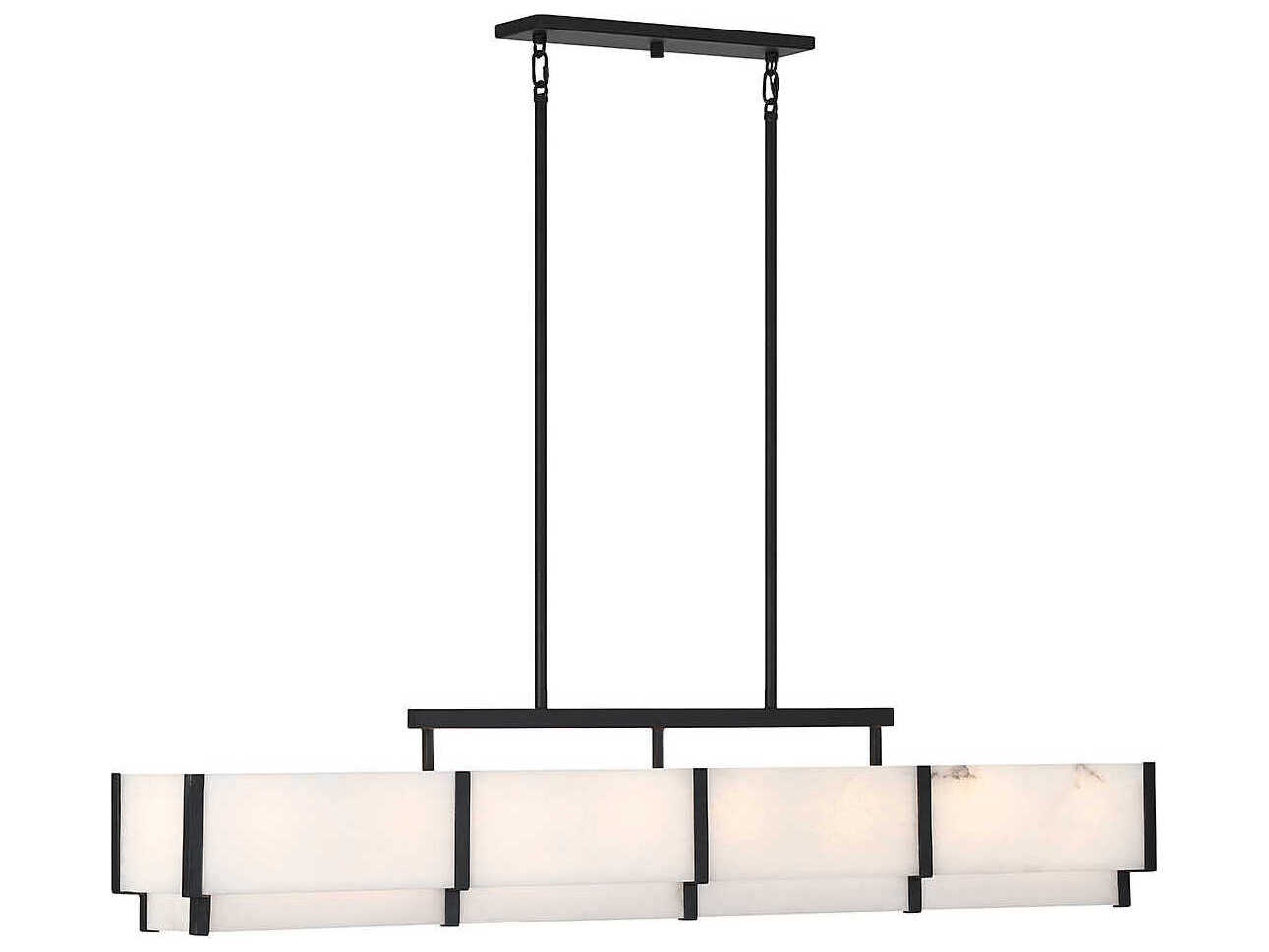 Savoy House Orleans 8-Light Black Cashmere Linear Island Pendant