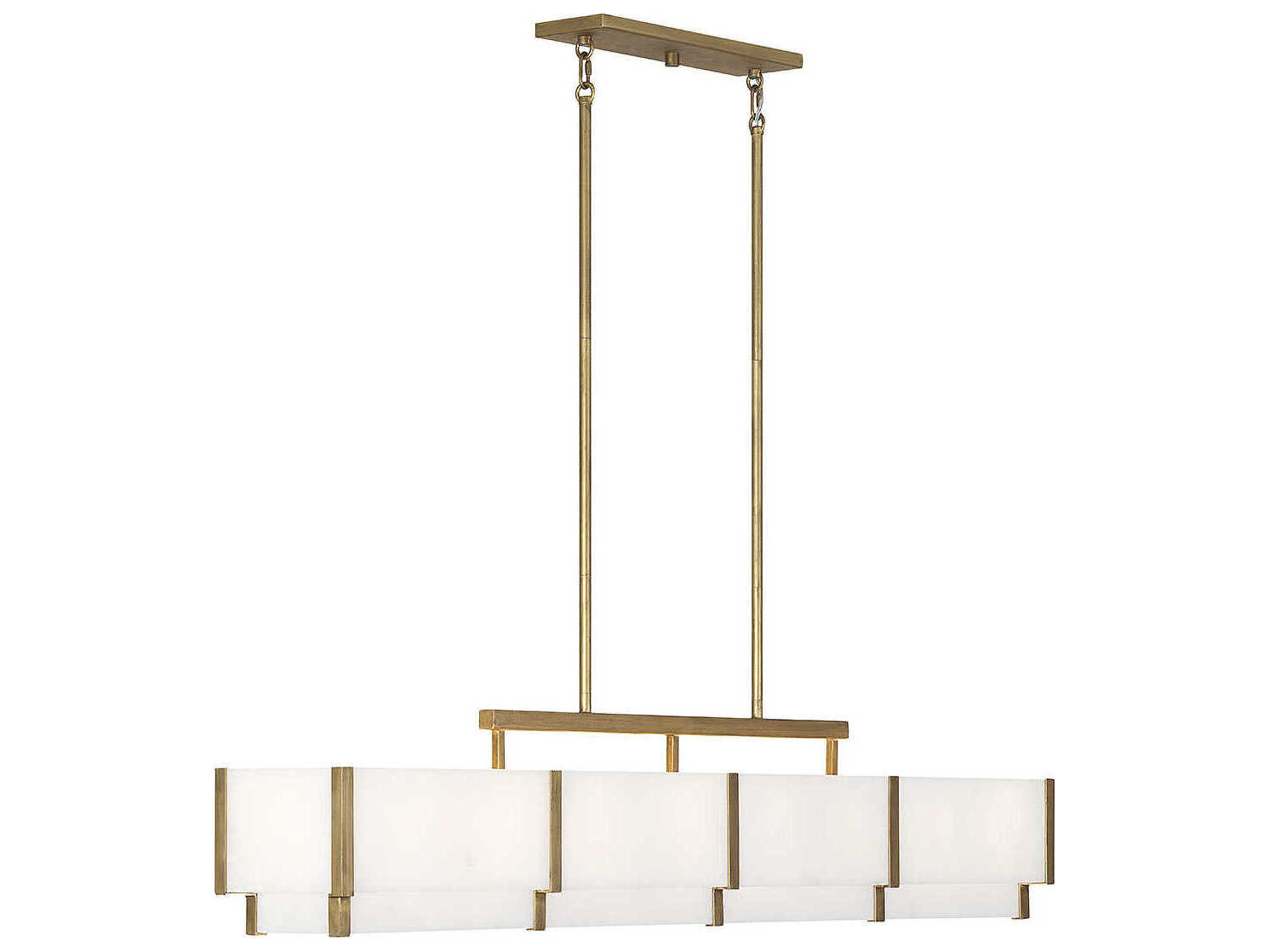 Savoy House Orleans 8-Light Distressed Gold Linear Island Pendant