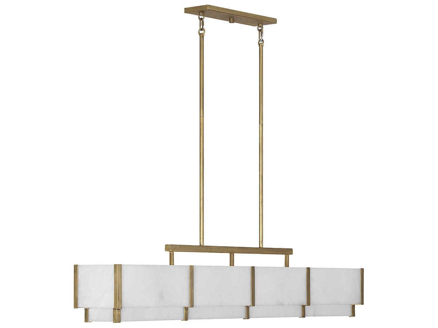 Savoy House Orleans 8-Light Distressed Gold Linear Island Pendant