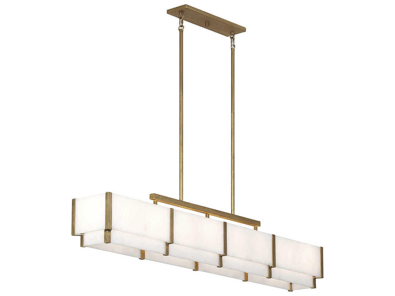 Savoy House Orleans 8-Light Distressed Gold Linear Island Pendant