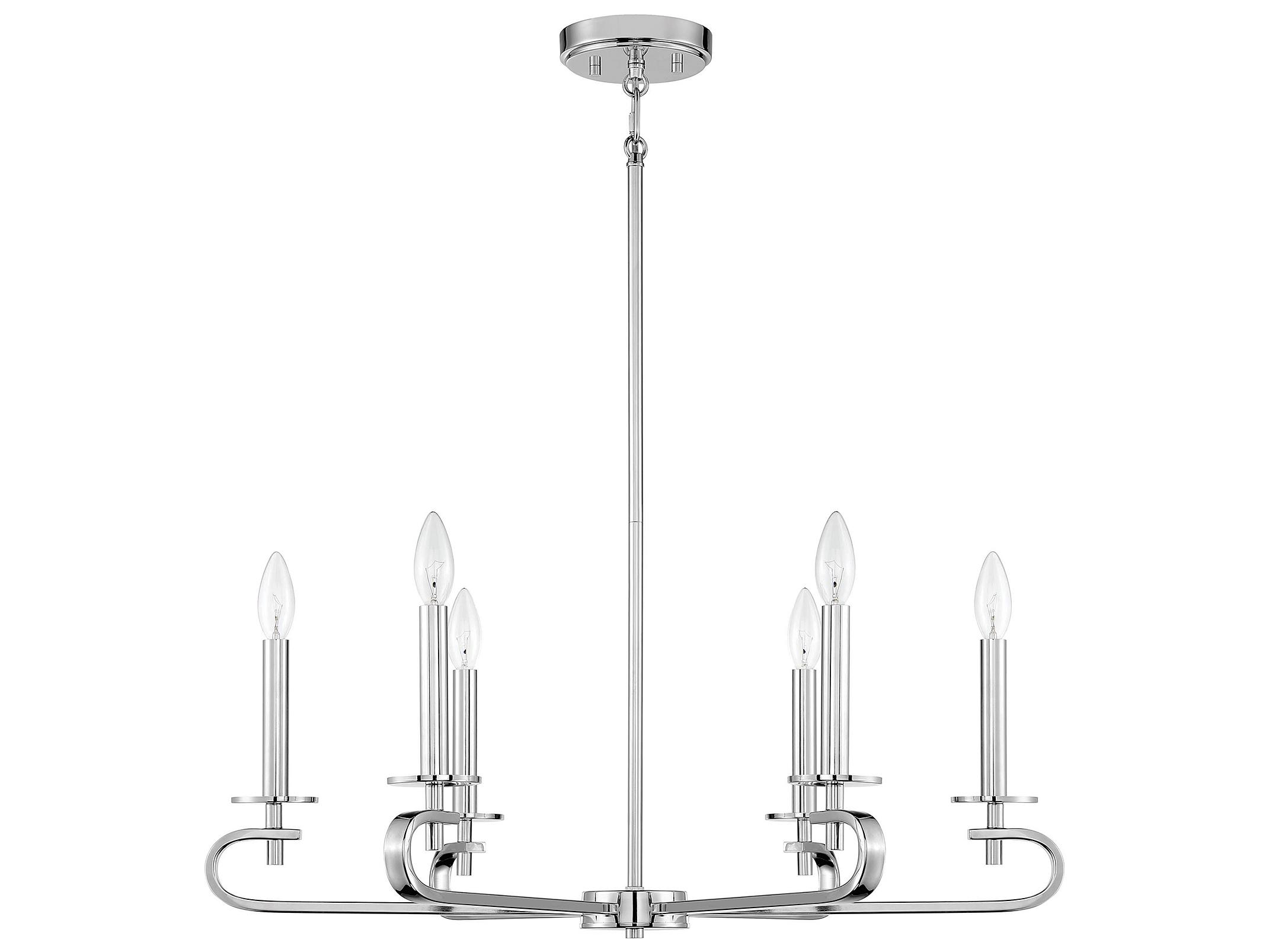 Savoy House Torino 6-Light Polished Nickel Candelabra Tiered Chandelier