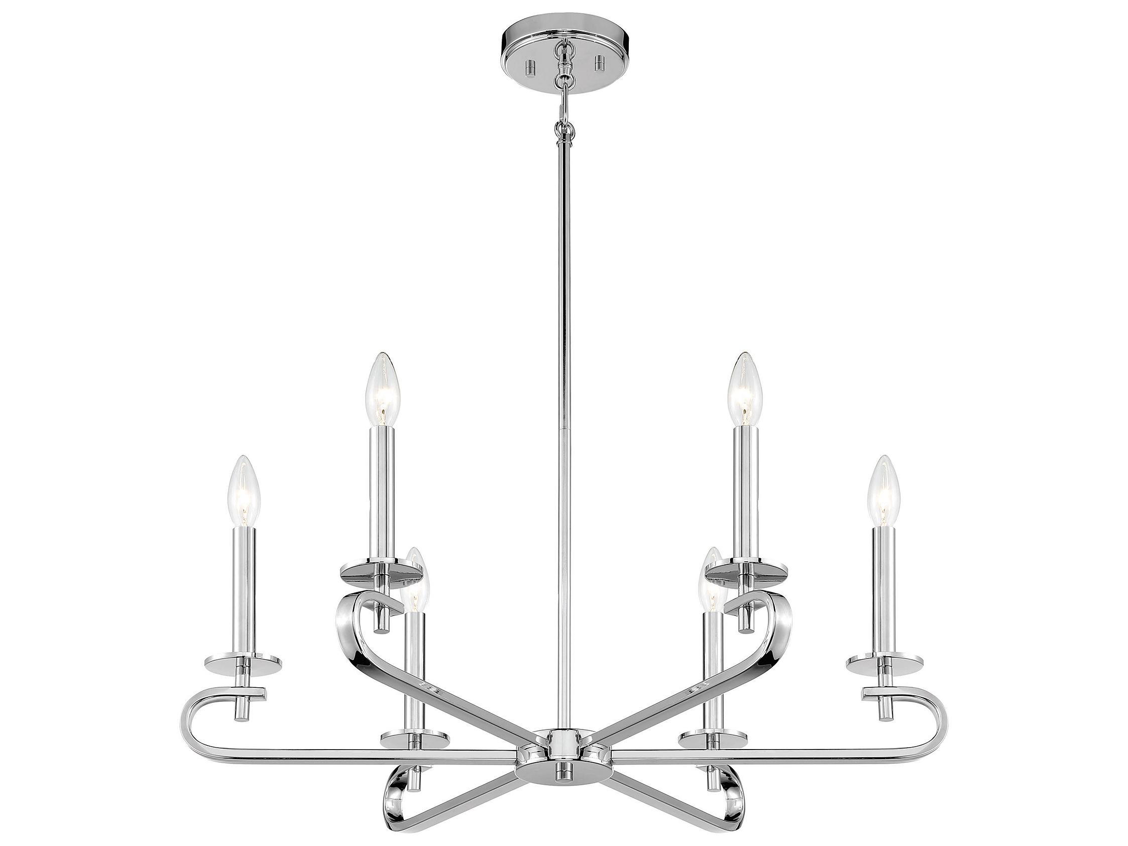 Savoy House Torino 6-Light Polished Nickel Candelabra Tiered Chandelier