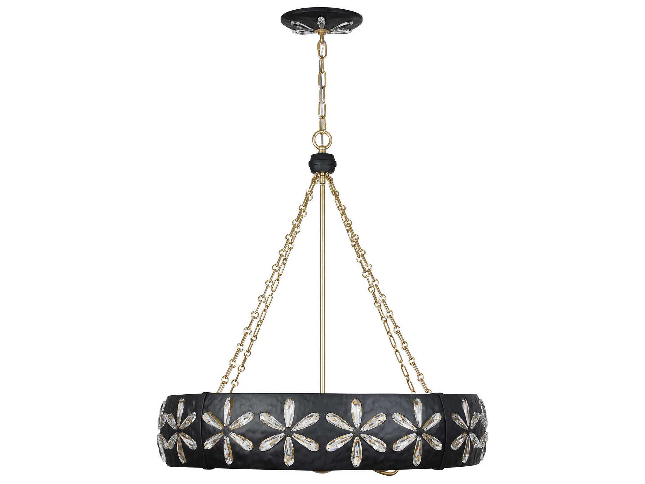 Savoy House Venice 6-Light Metropolis Black Gold Round Chandelier