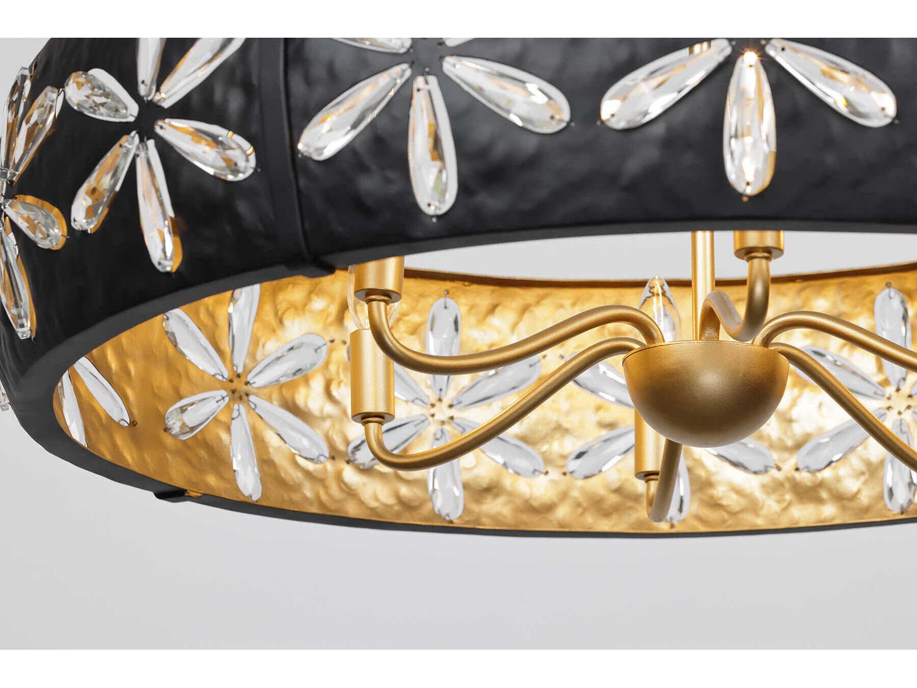Savoy House Venice 6-Light Metropolis Black Gold Round Chandelier