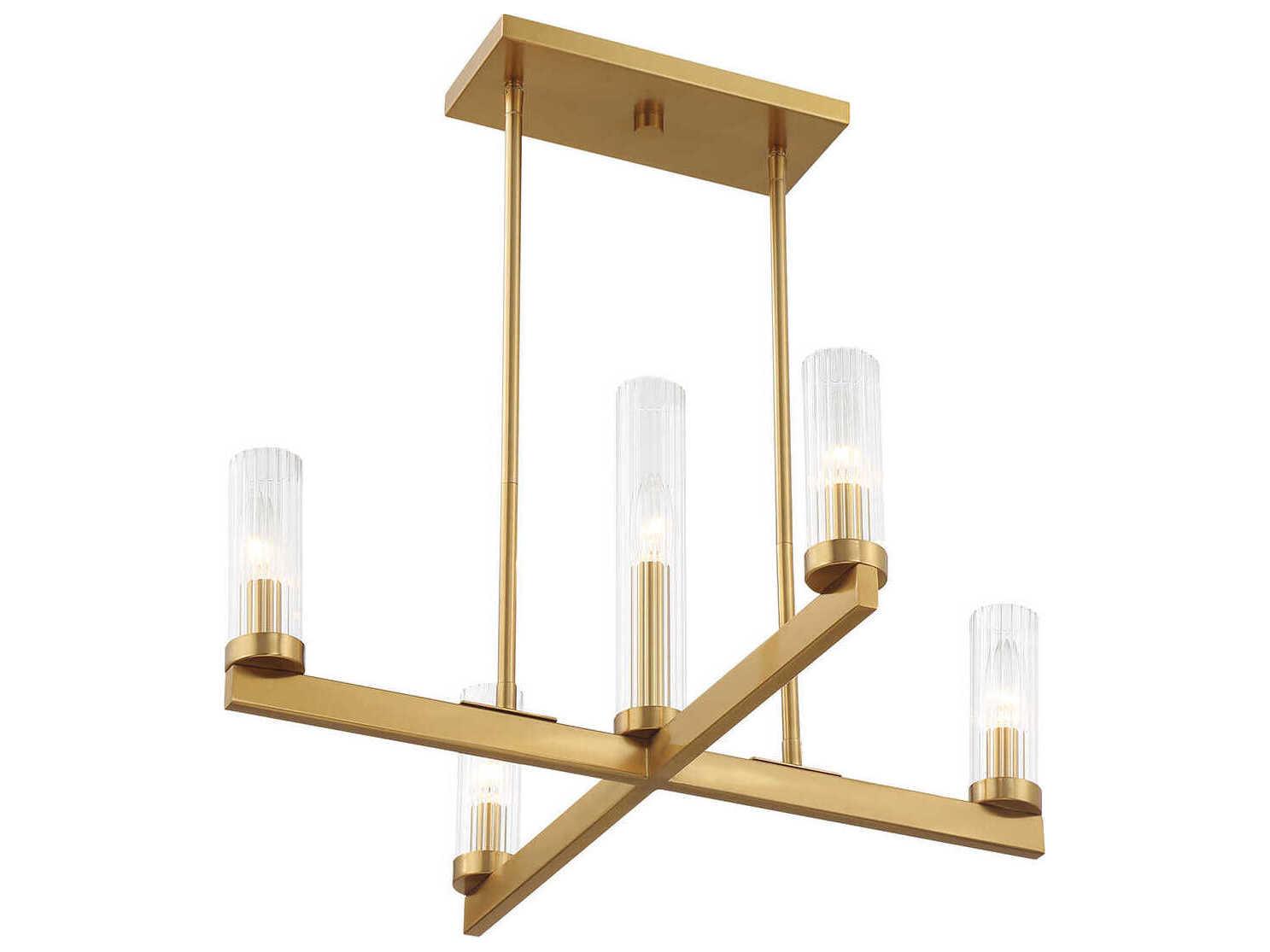 Savoy House Carina 5-Light Warm Brass Cylinder Chandelier
