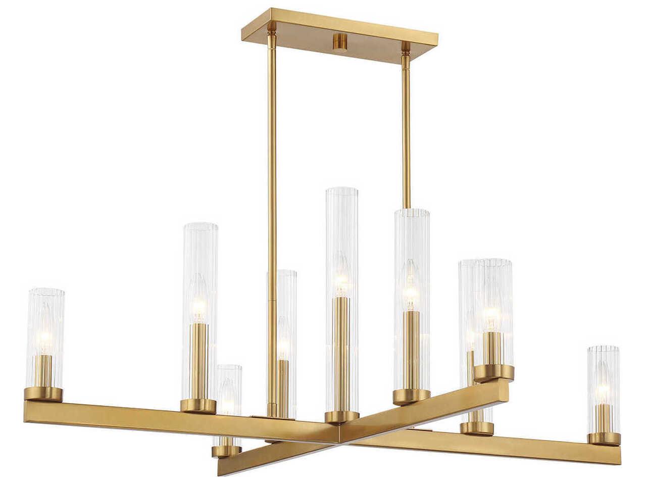 Savoy House Carina 9-Light Warm Brass Cylinder Chandelier