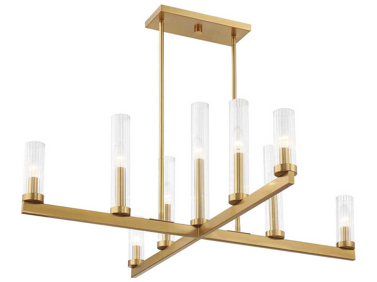 Savoy House Carina 9-Light Warm Brass Cylinder Chandelier