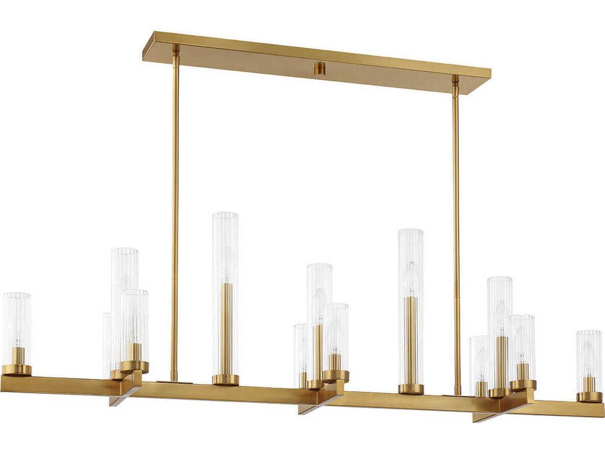 Savoy House Carina 13-Light Warm Brass Cylinder Linear Island Pendant