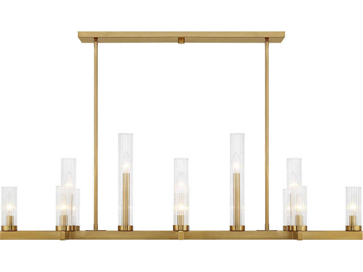 Savoy House Carina 13-Light Warm Brass Cylinder Linear Island Pendant