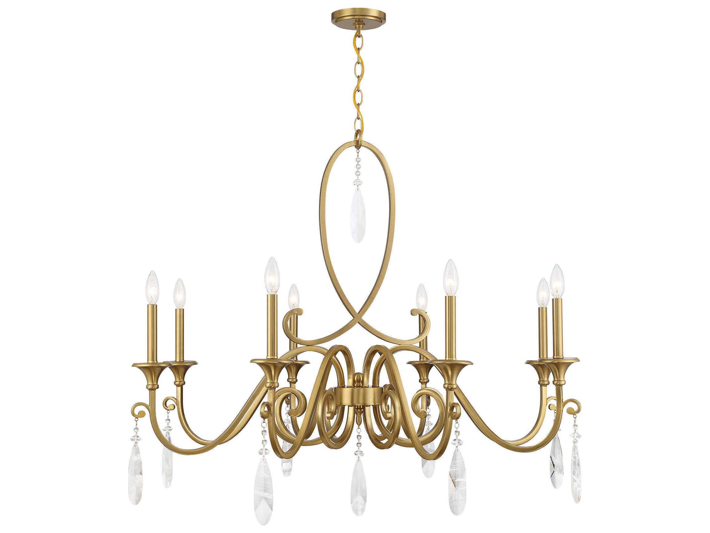 Savoy House Fairchild 8-Light Warm Brass Candelabra Chandelier