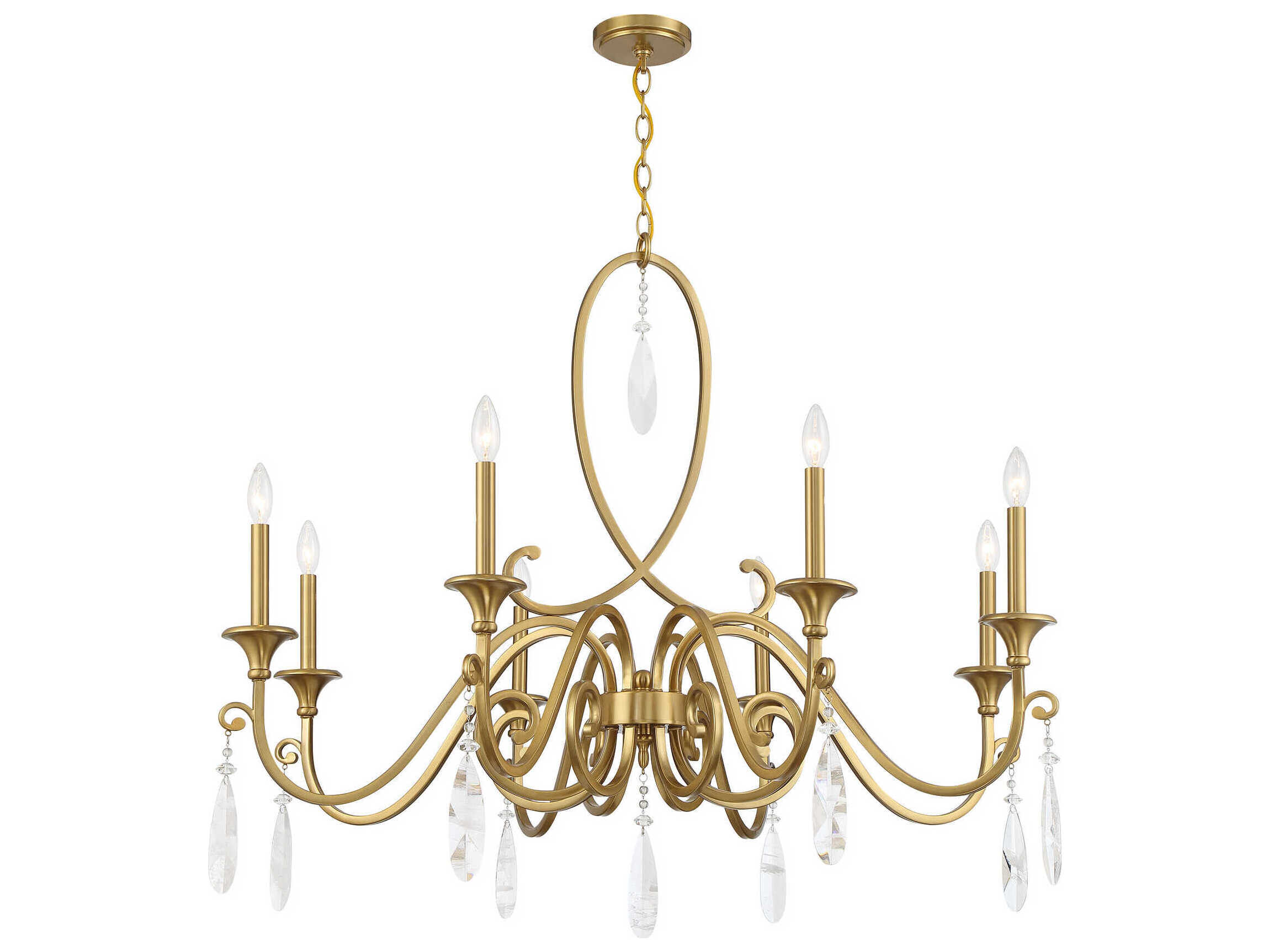 Savoy House Fairchild 8-Light Warm Brass Candelabra Chandelier