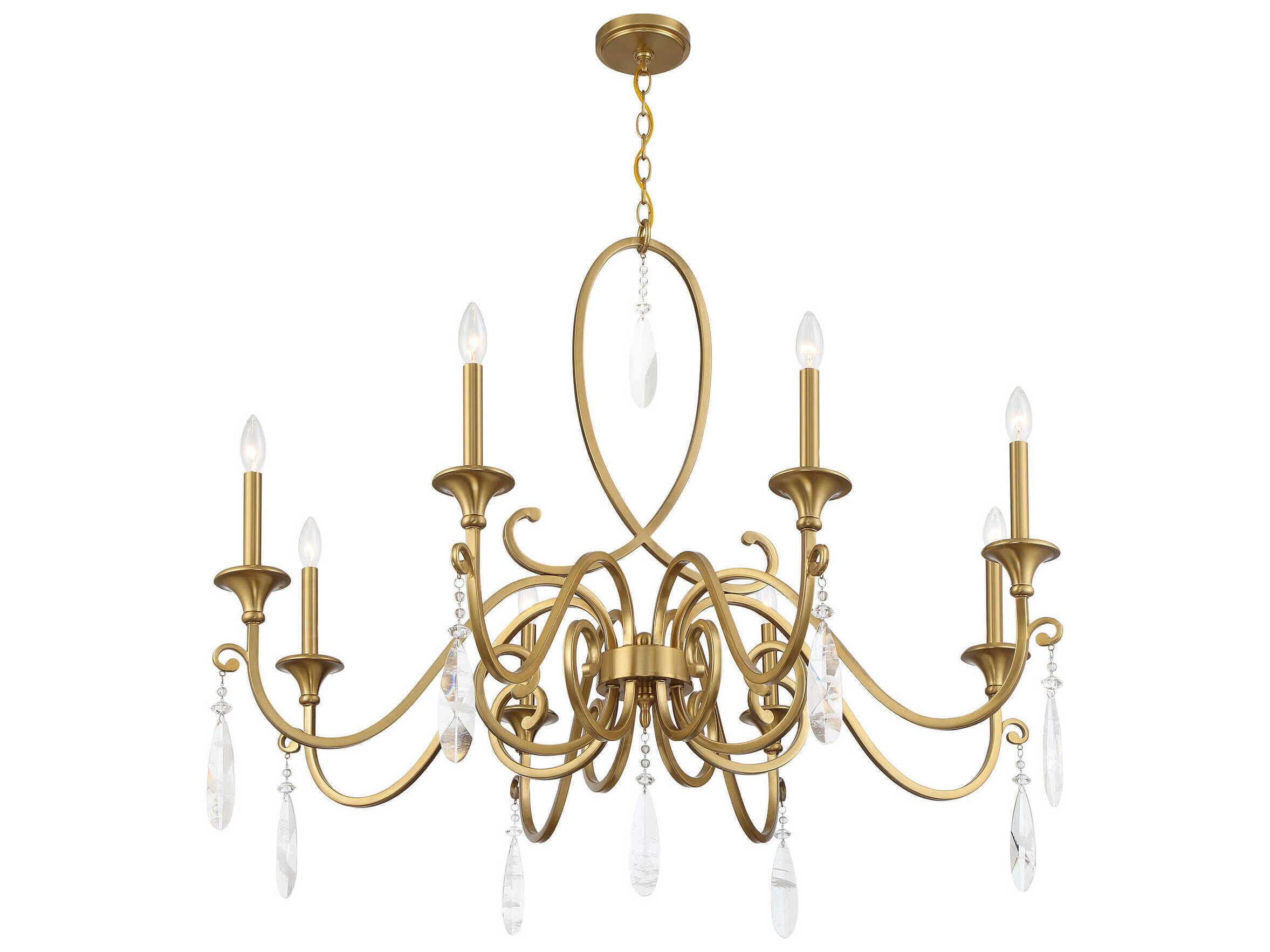 Savoy House Fairchild 8-Light Warm Brass Candelabra Chandelier